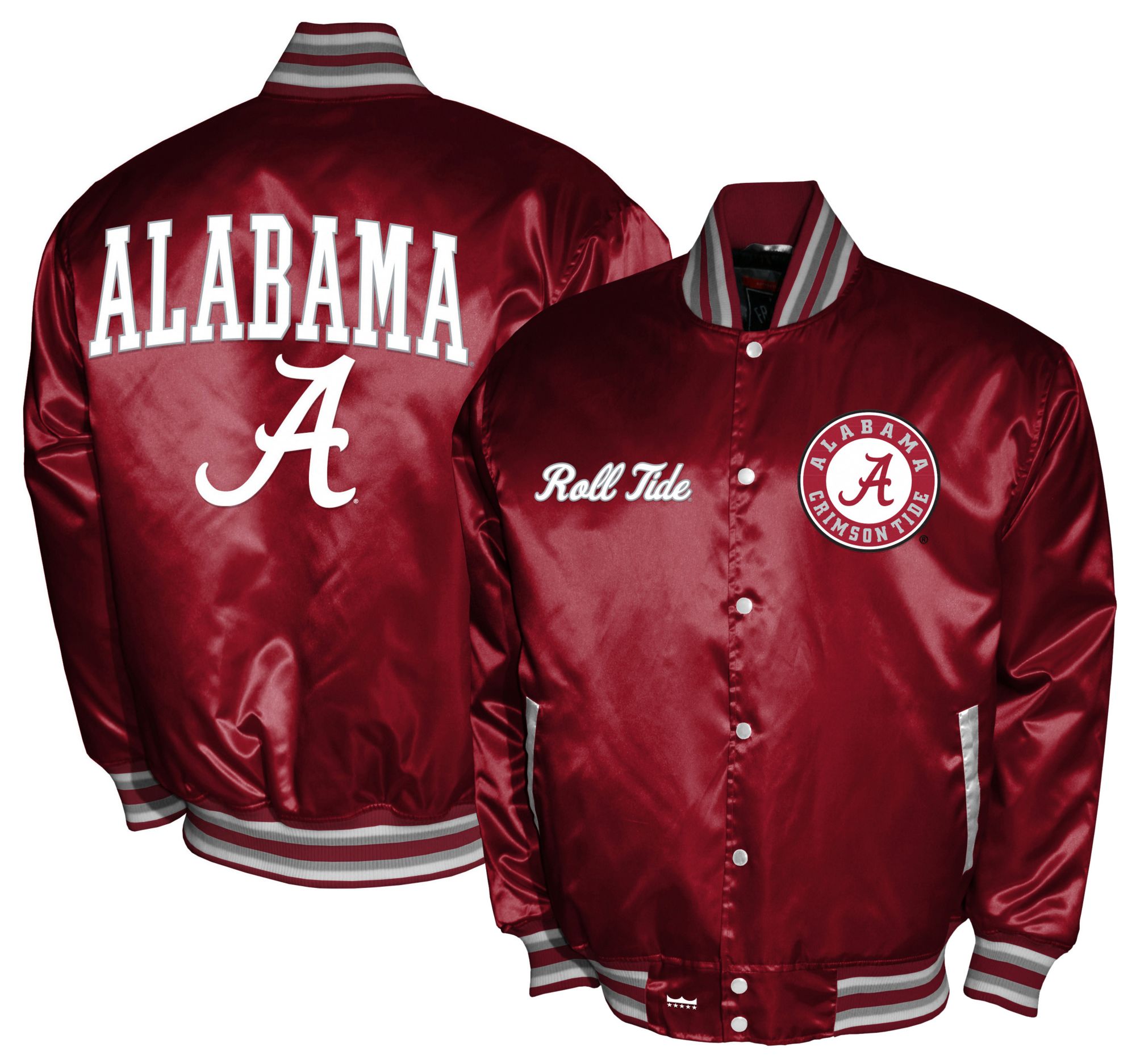 Franchise Club Men's Alabama Crimson Tide Crimson Satin Jacket