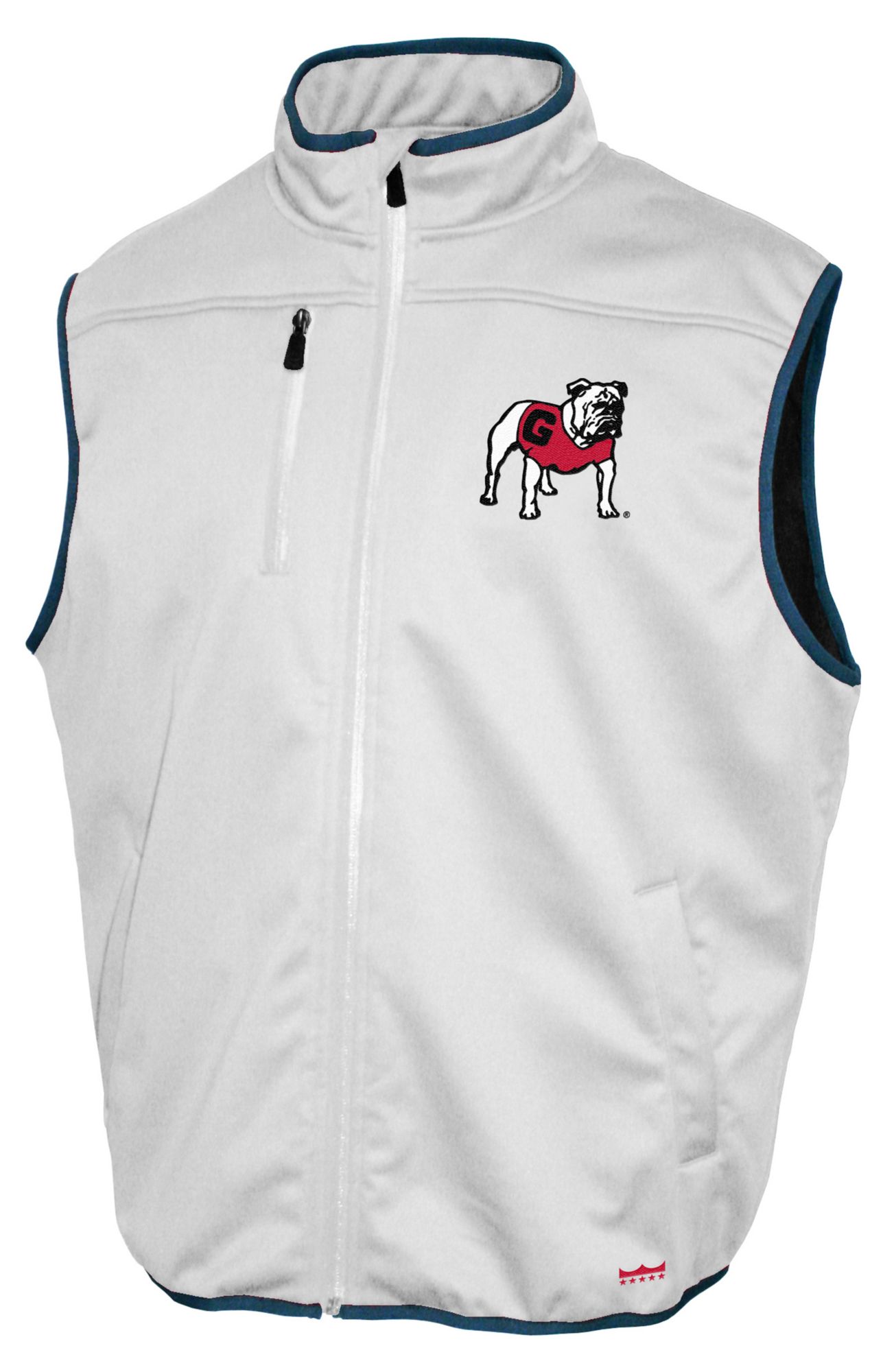 Franchise Club Men's Georgia Bulldogs White Softshell Vest