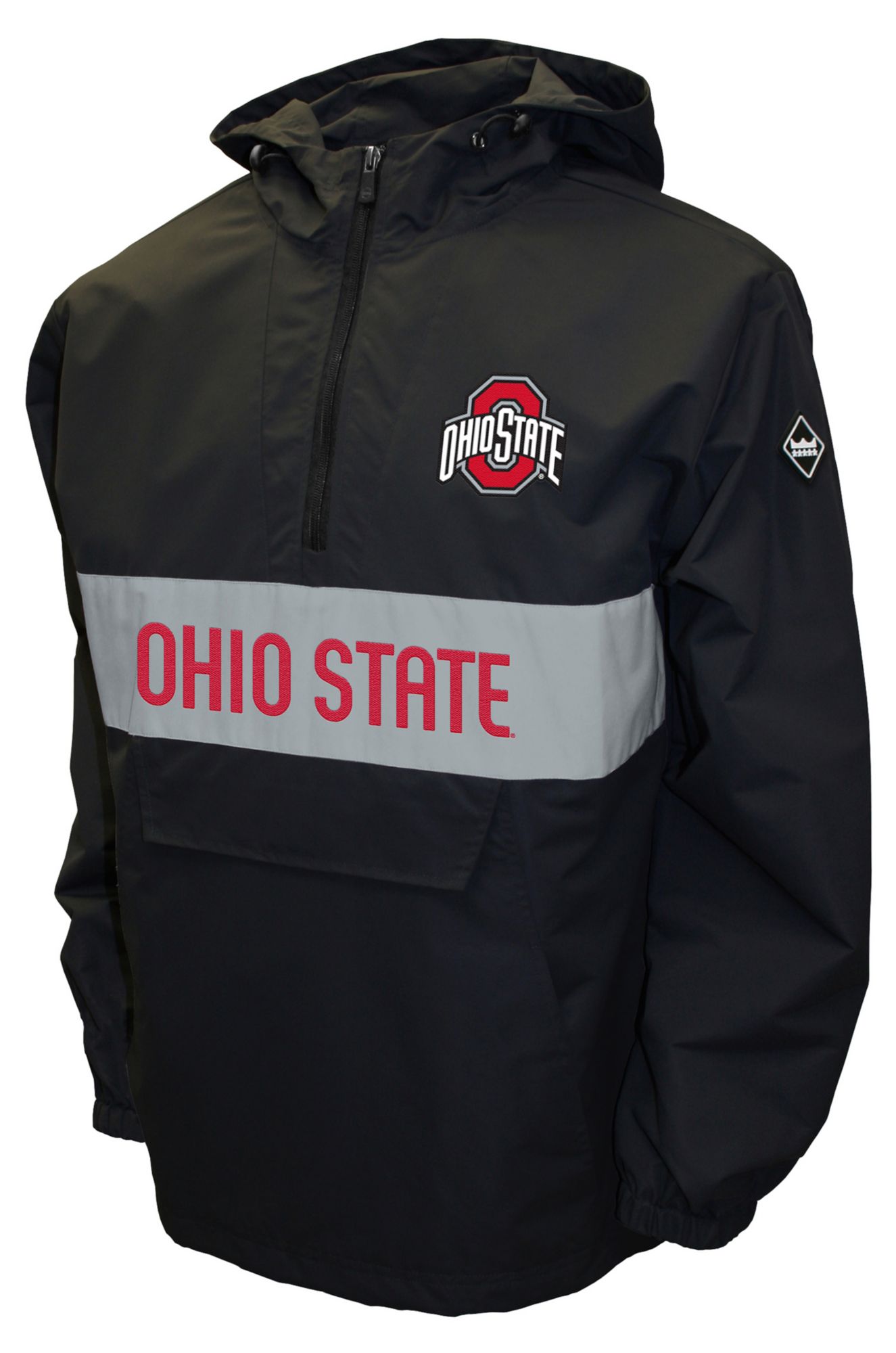 Franchise Club Men's Ohio State Buckeyes Black Beta Anorak Jacket