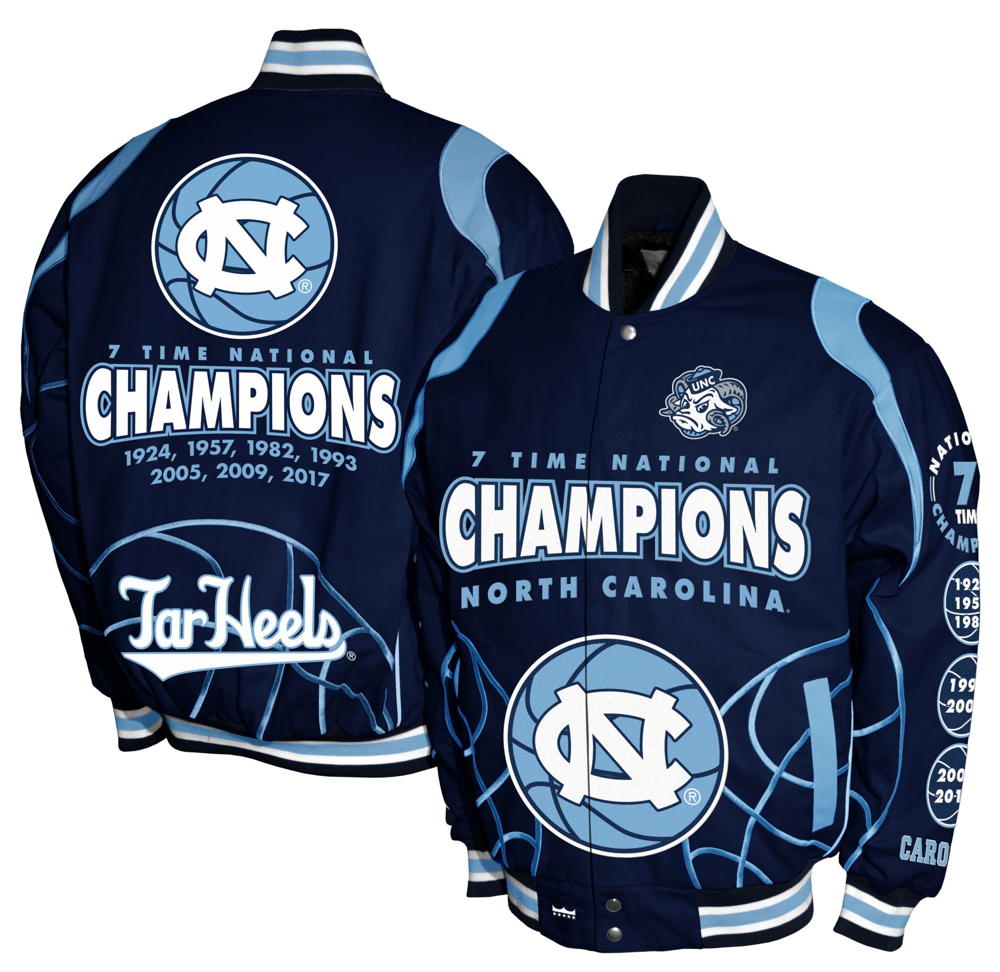 Franchise Club Men's North Carolina Tar Heels Carolina Blue Commemorative Twill Jacket