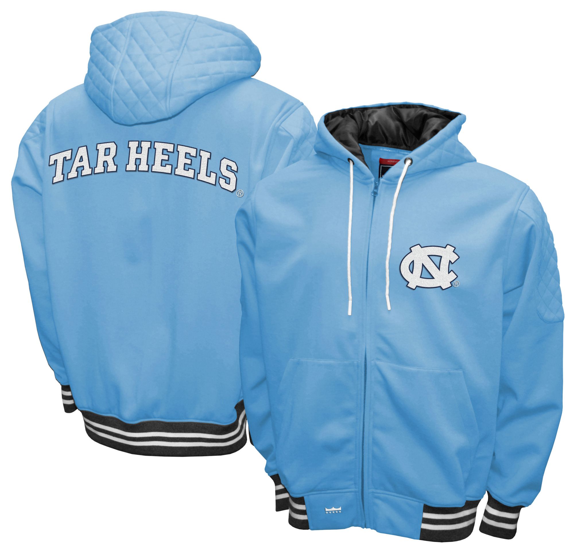 Franchise Club Men's North Carolina Tar Heels Carolina Blue Grind Zip-Up Hoodie