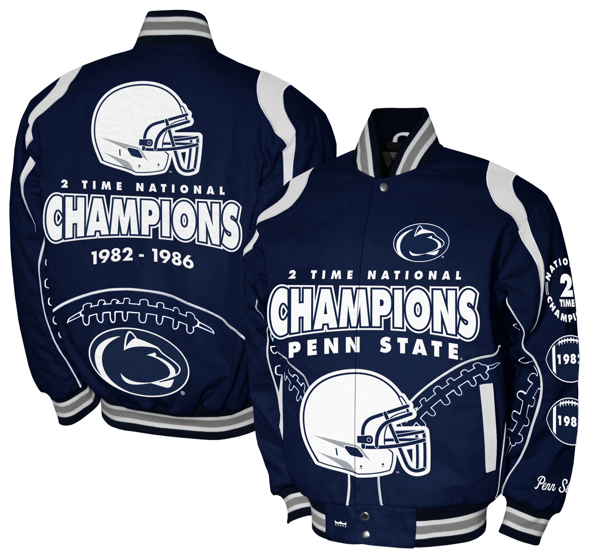 Franchise Club Men's Penn State Nittany Lions Navy Commemorative Twill Jacket