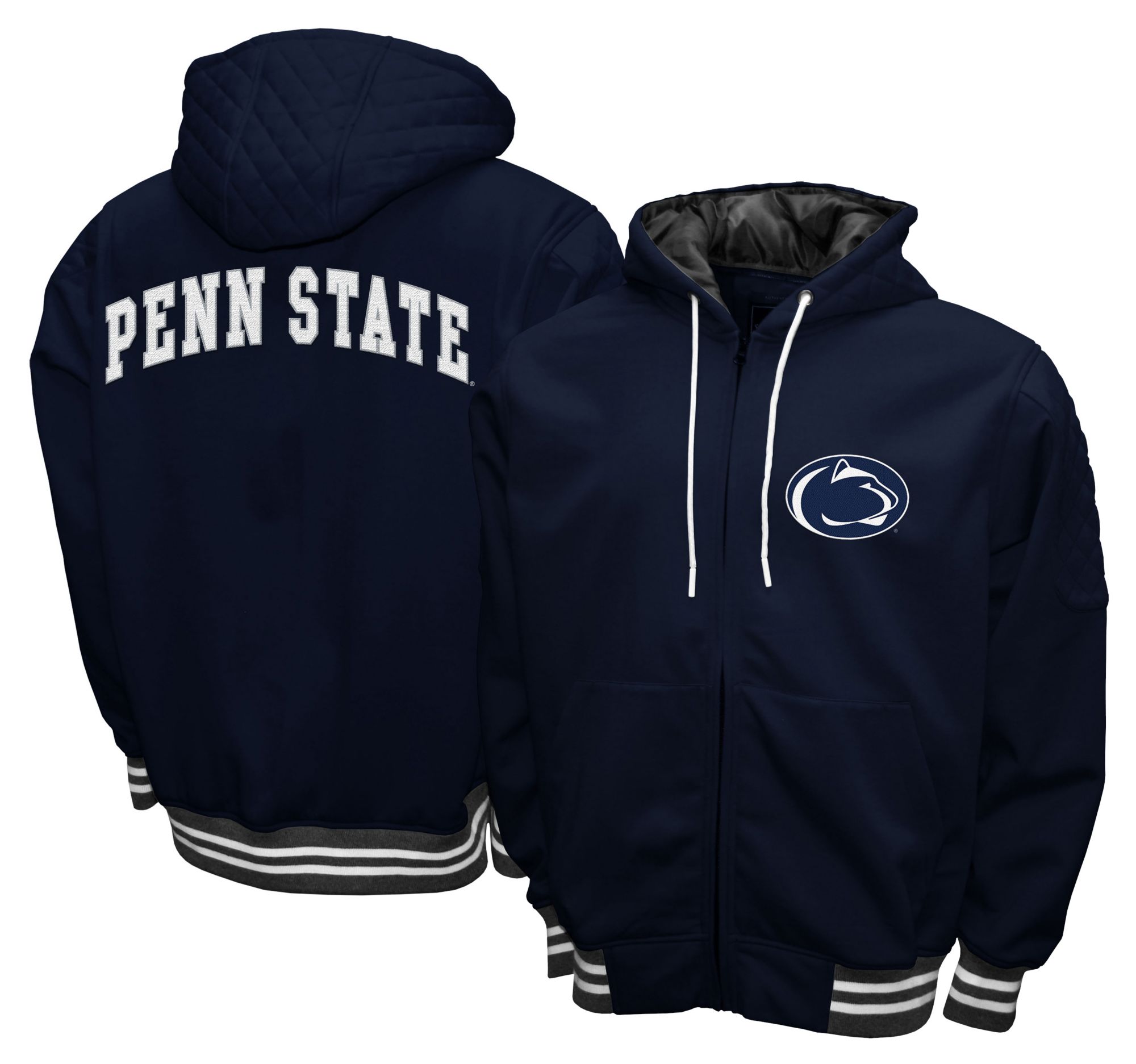 Franchise Club Men's Penn State Nittany Lions Navy Grind Zip-Up Hoodie