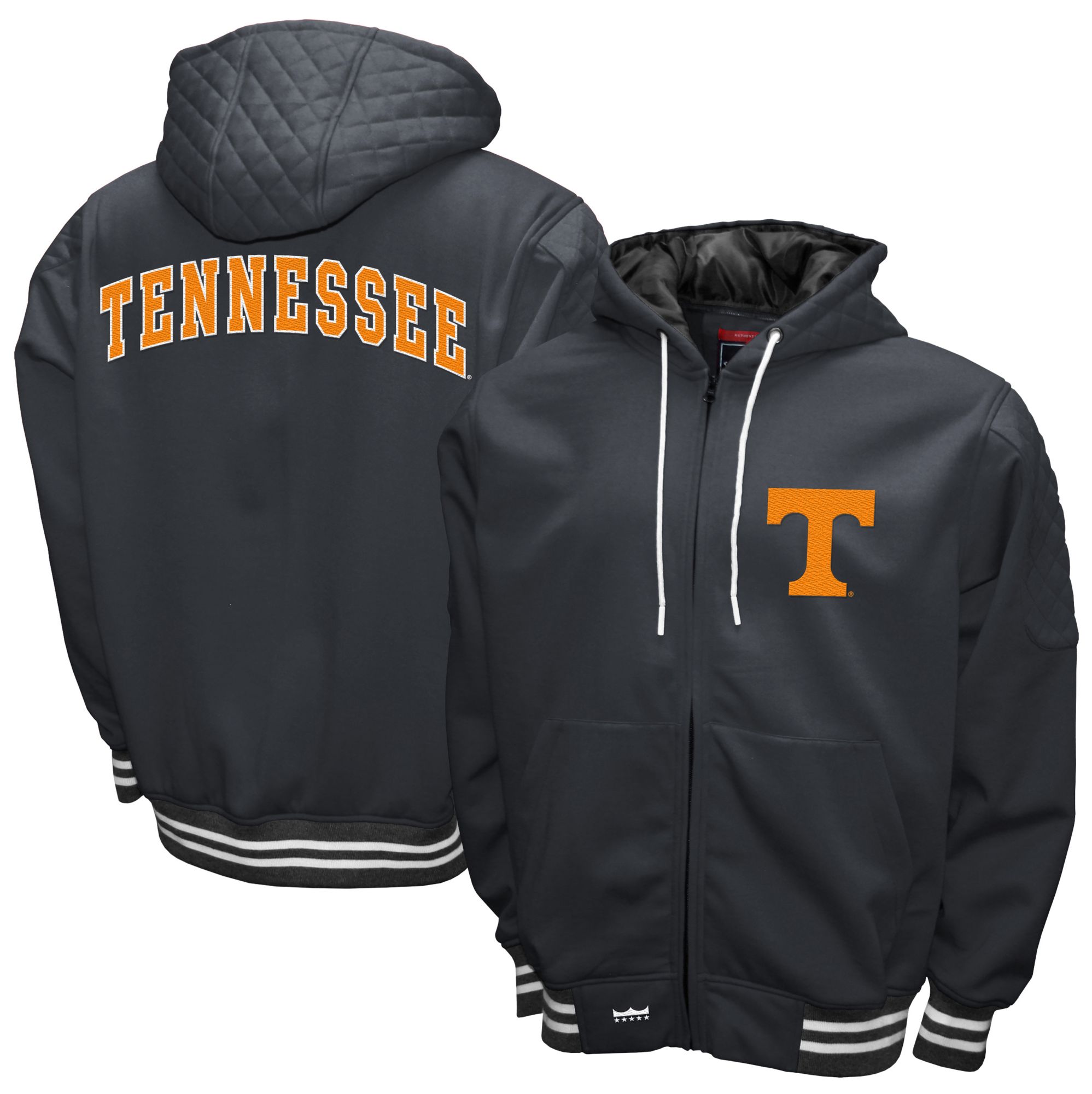 Franchise Club Men's Tennessee Volunteers Grey Grind Zip-Up Hoodie