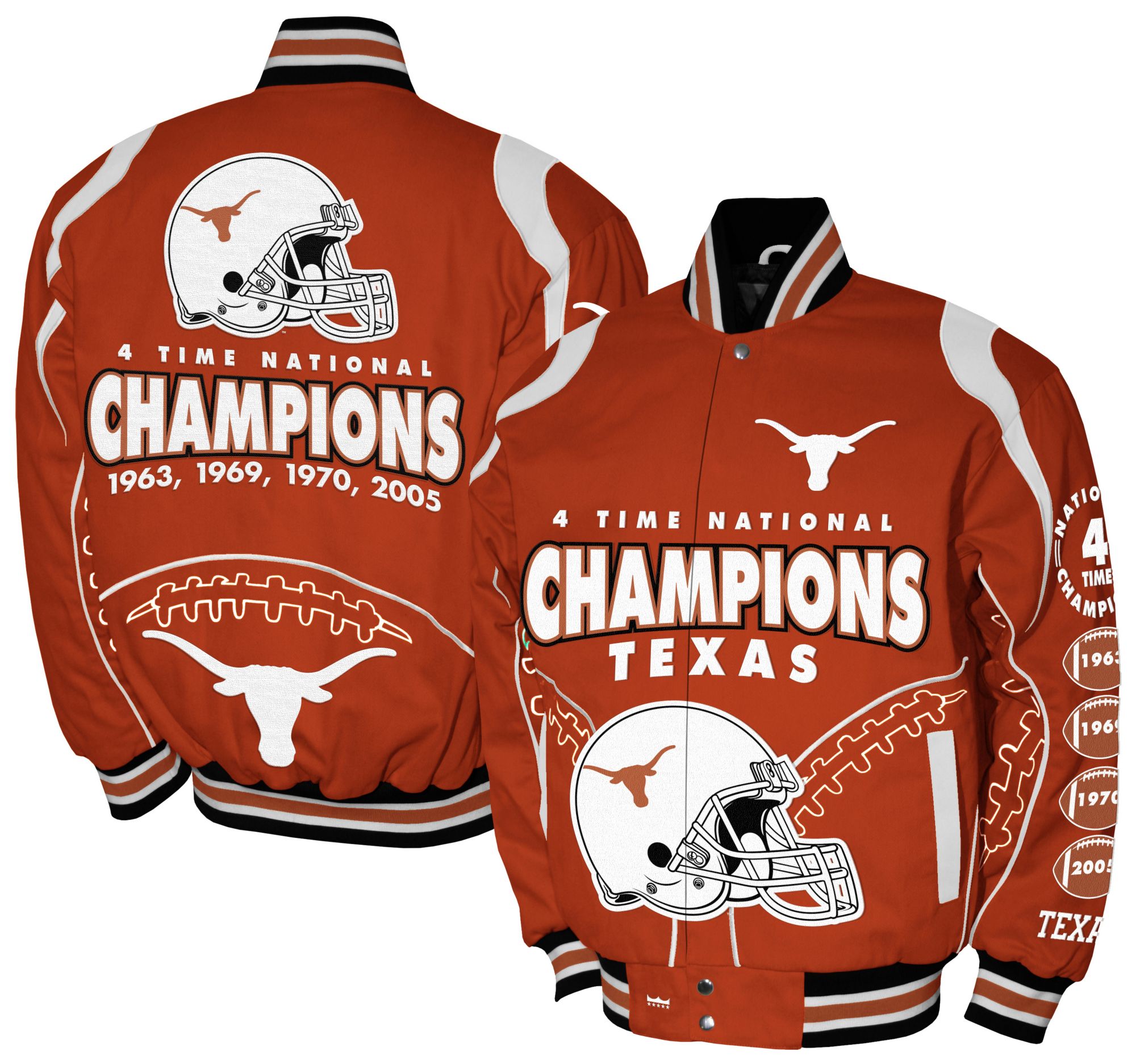 Franchise Club Men's Texas Longhorns Burnt Orange Commemorative Twill Jacket