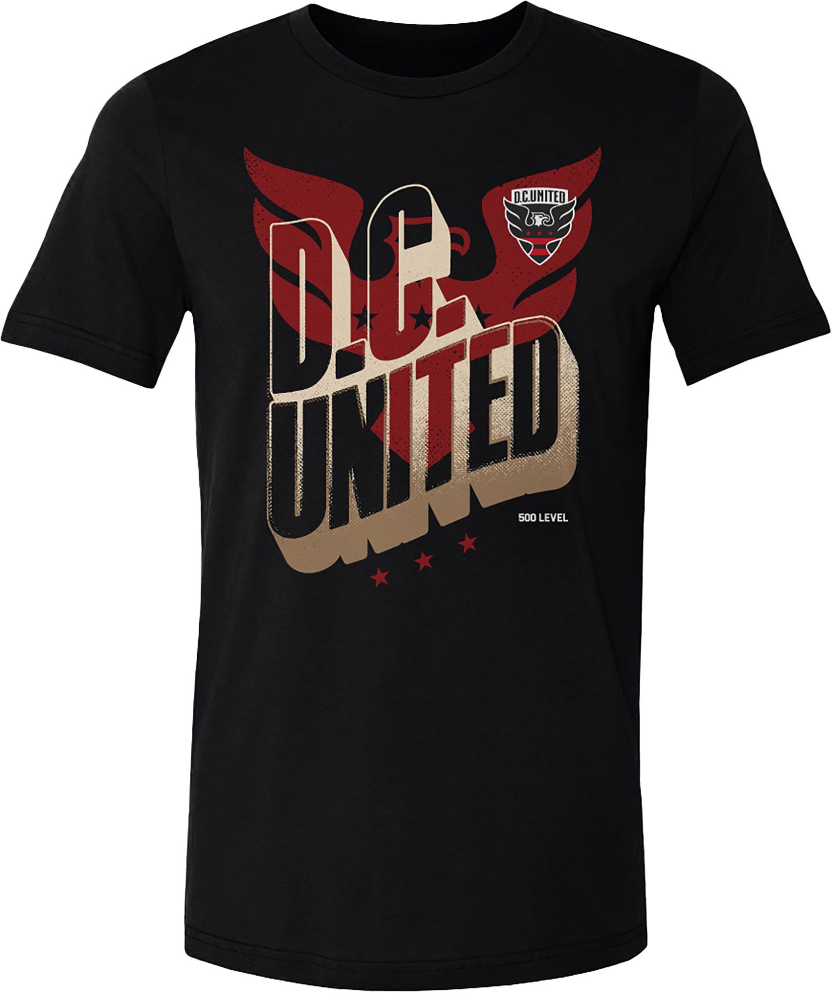 500 LEVEL Adult D.C. United Black Wave Bold T-Shirt