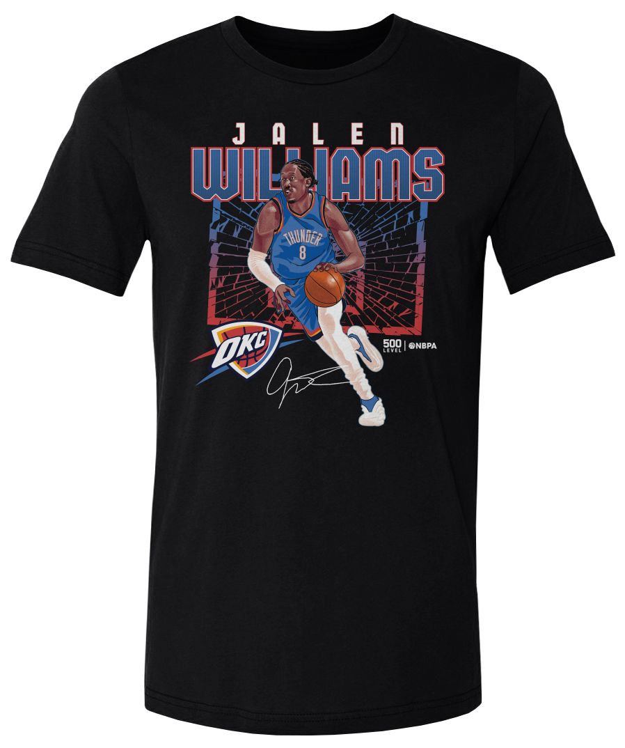 500 LEVEL Men's Oklahoma City Thunder Jalen Williams Black Shattered Cotton T-Shirt