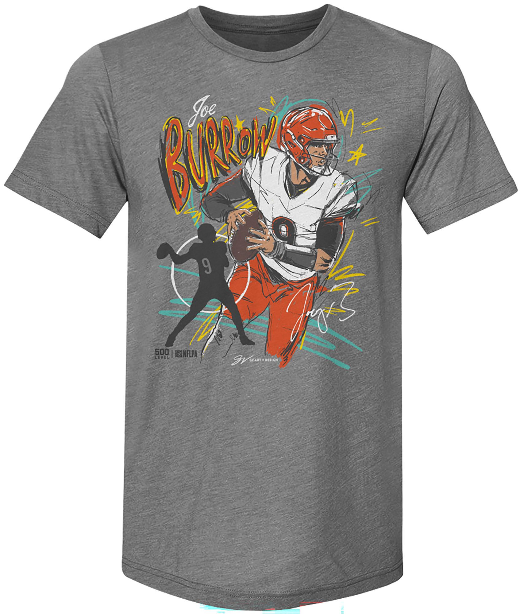500 LEVEL Men's Cincinnati Bengals Grey Scribble T-Shirt