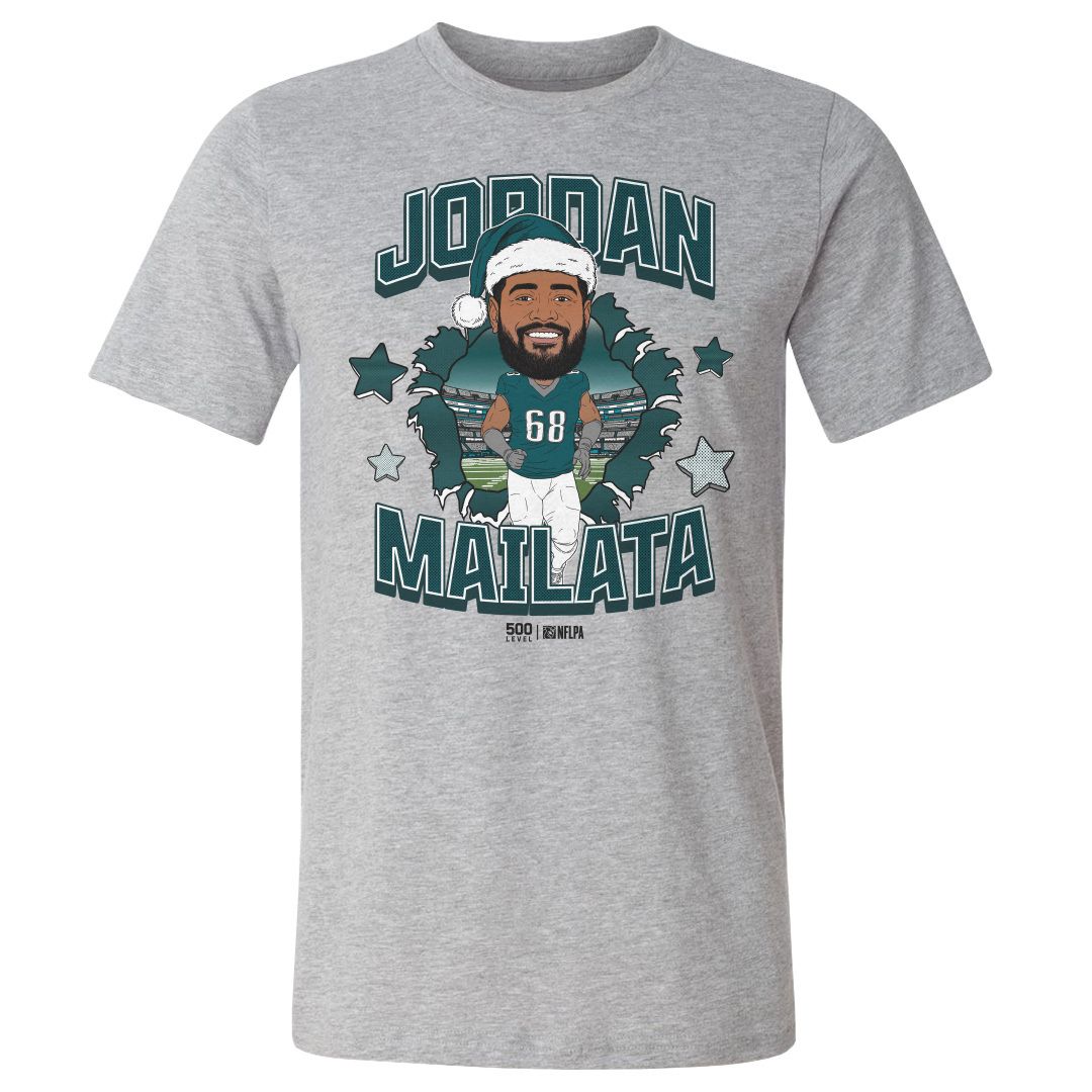 500 LEVEL Men's Philadelphia Eagles Gray Mailata Holiday T-Shirt