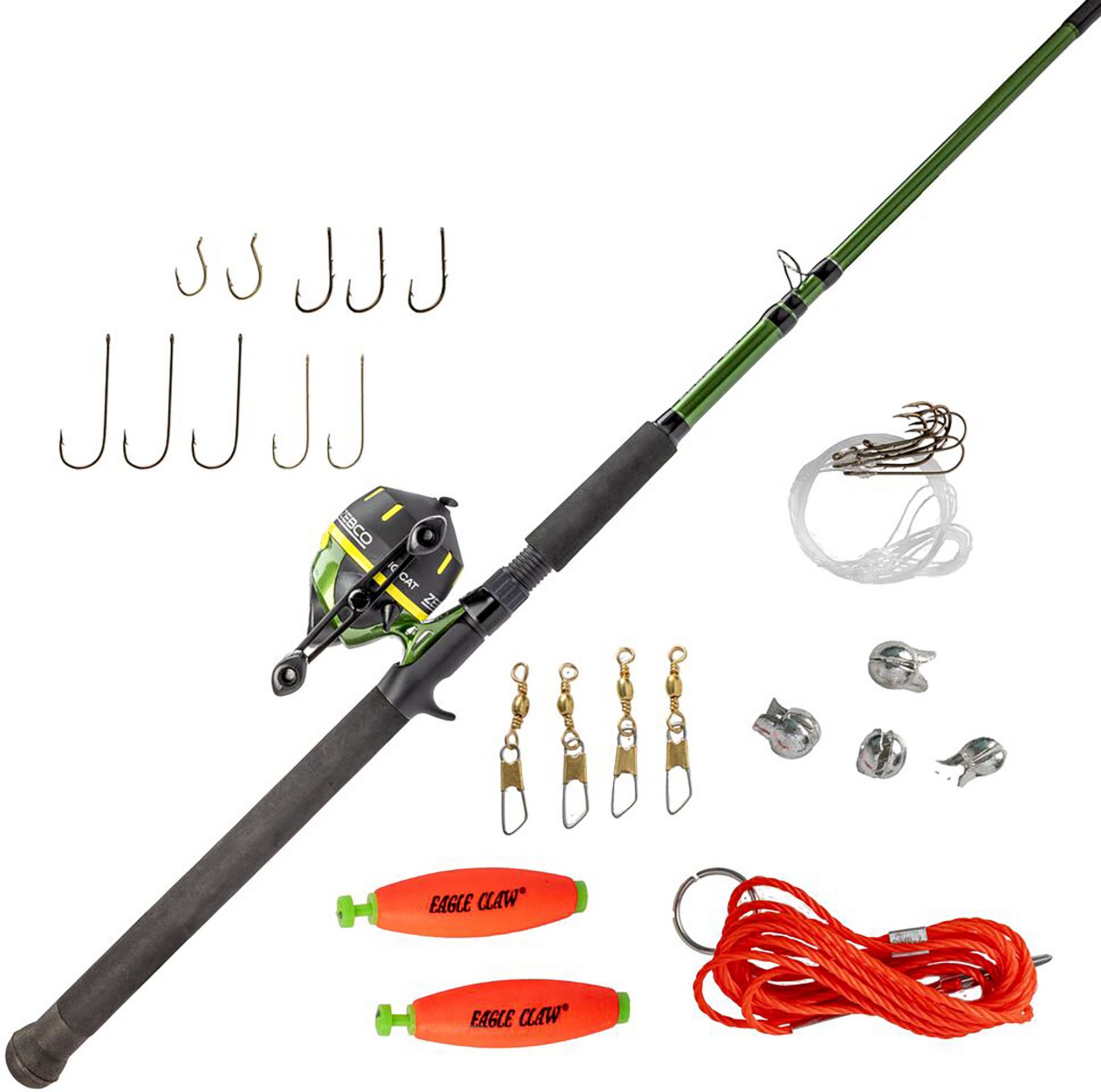 Zebco Big Cat Telescopic Spincast Combo w/Eagle Claw Kit