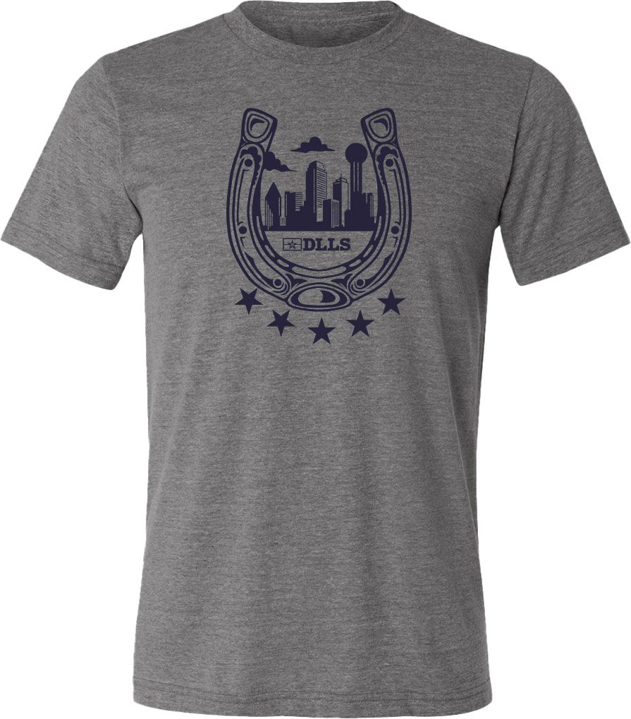 ALLCITY Adult Dallas Grey Horseshoe Short Sleeve T-Shirt