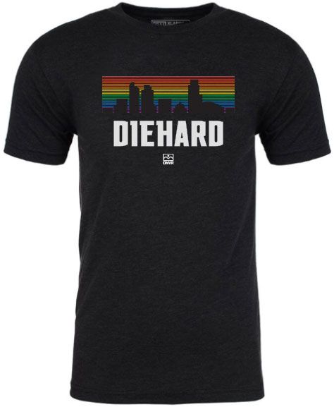 ALLCITY Adult Denver Black "Diehard Rainbow" Short Sleeve T-Shirt