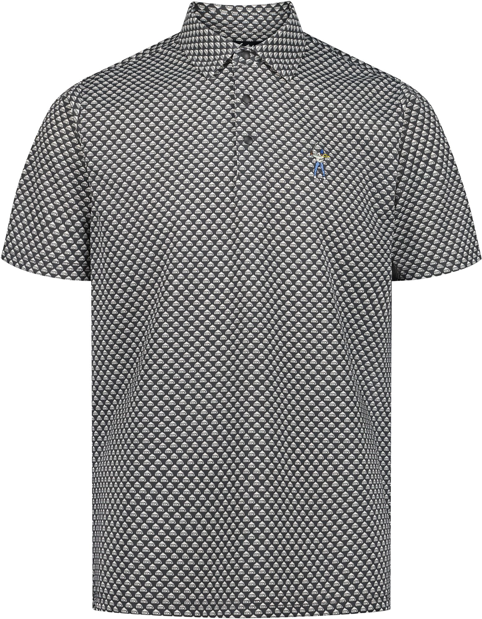 Eastside Golf Men's Snap Placket Golf Polo, Medium, Black/White