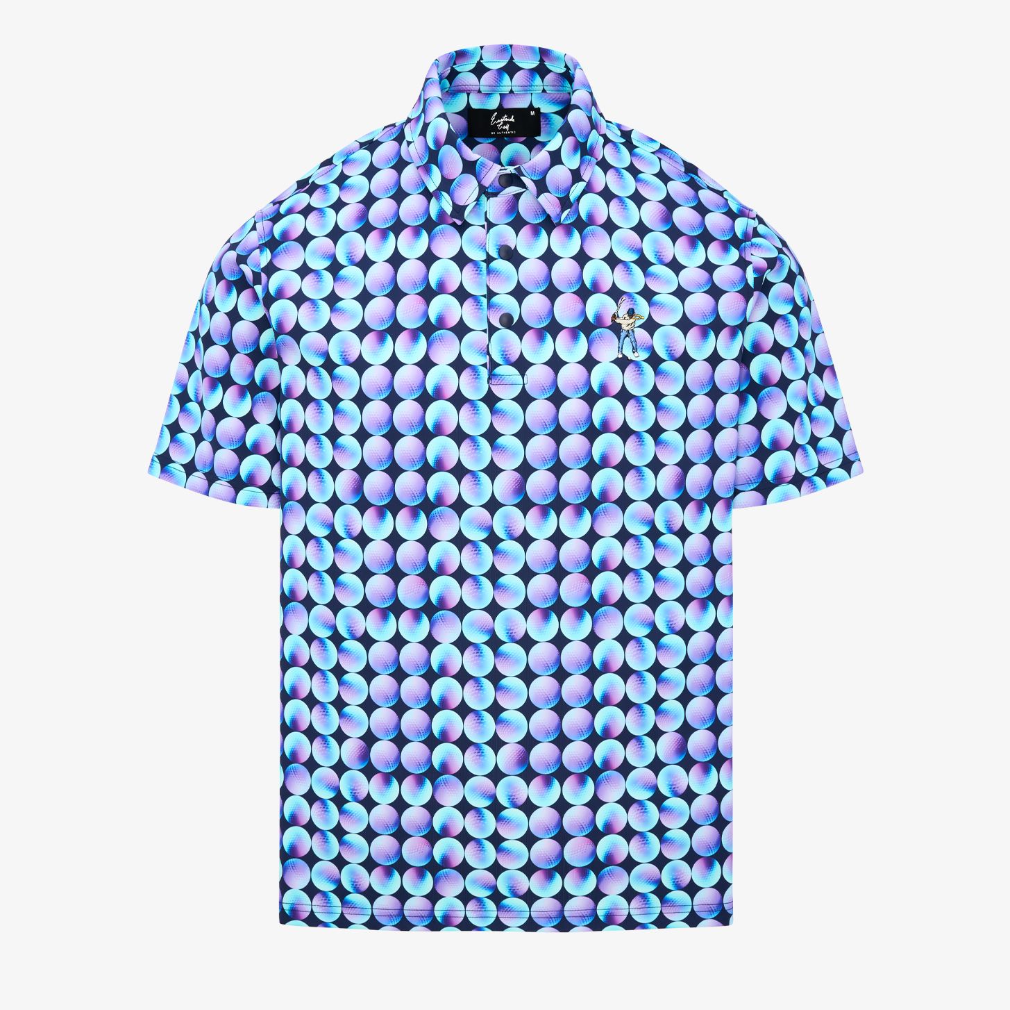 Eastside Golf Men's Snap Placket Golf Polo, 2XL, Electric Blue/Wild Grape