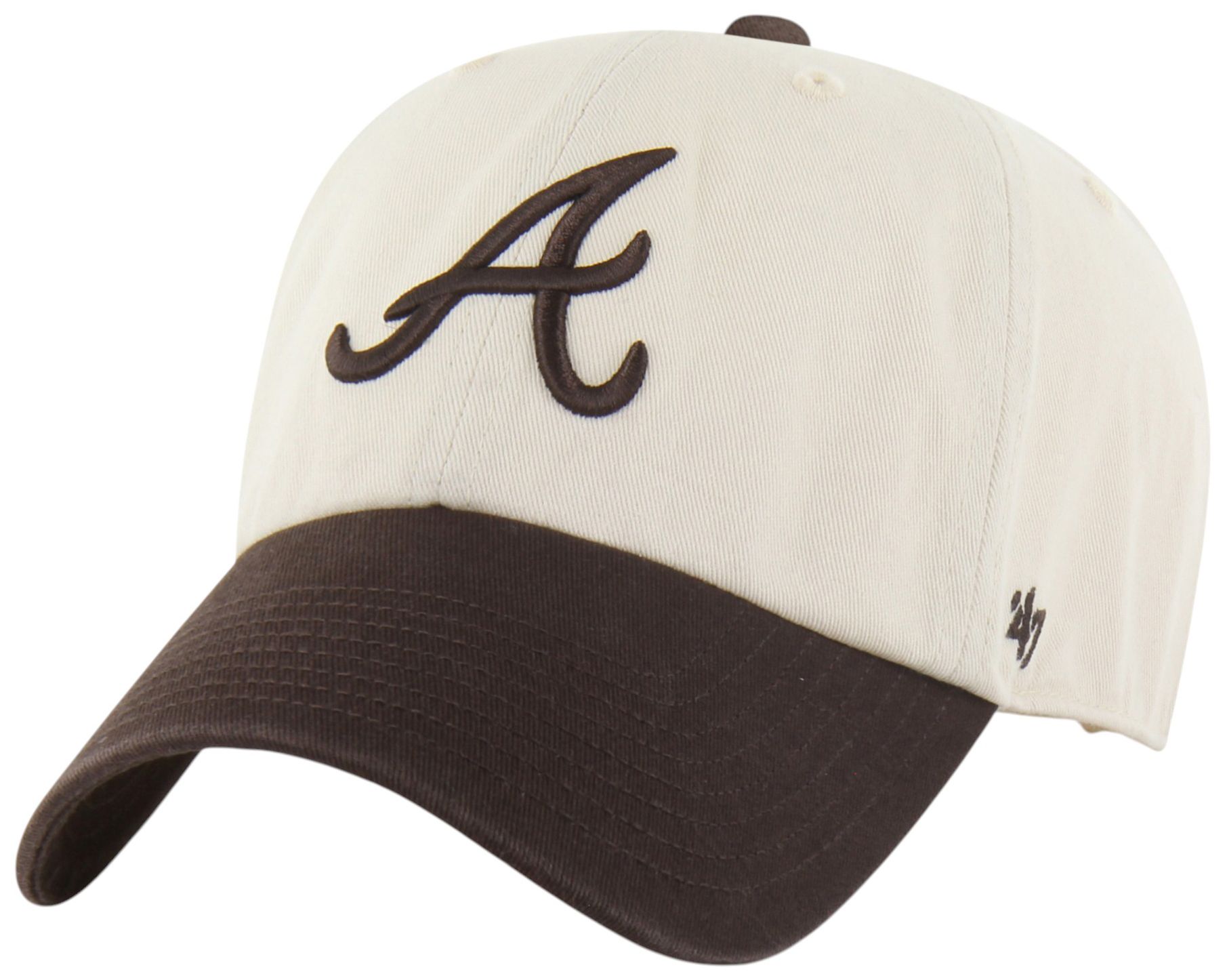 '47 Adult Atlanta Braves Cream 2-Tone Clean Up Hat