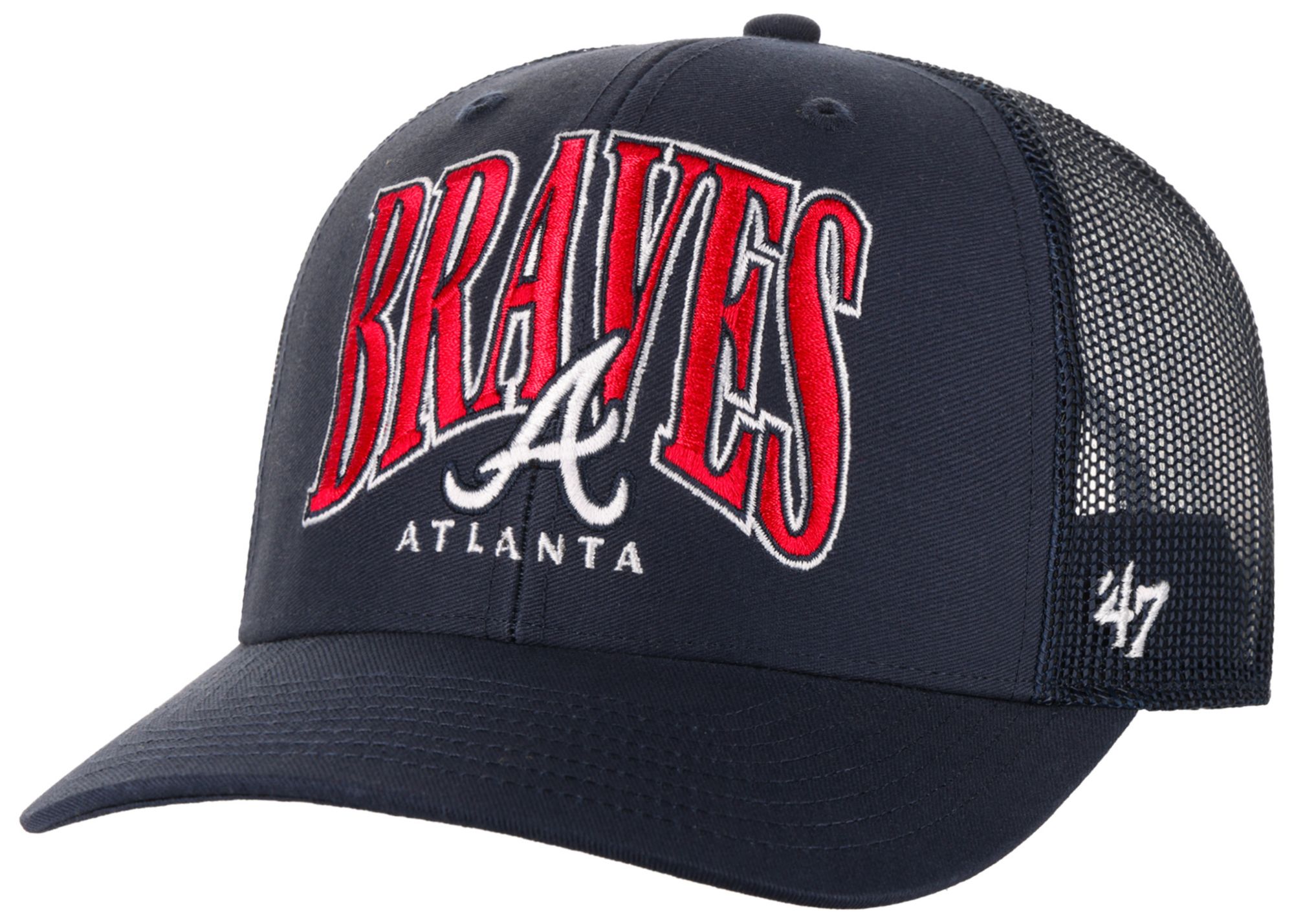 '47 Adult Atlanta Braves Navy Drawbridge Trucker Adjustable Hat