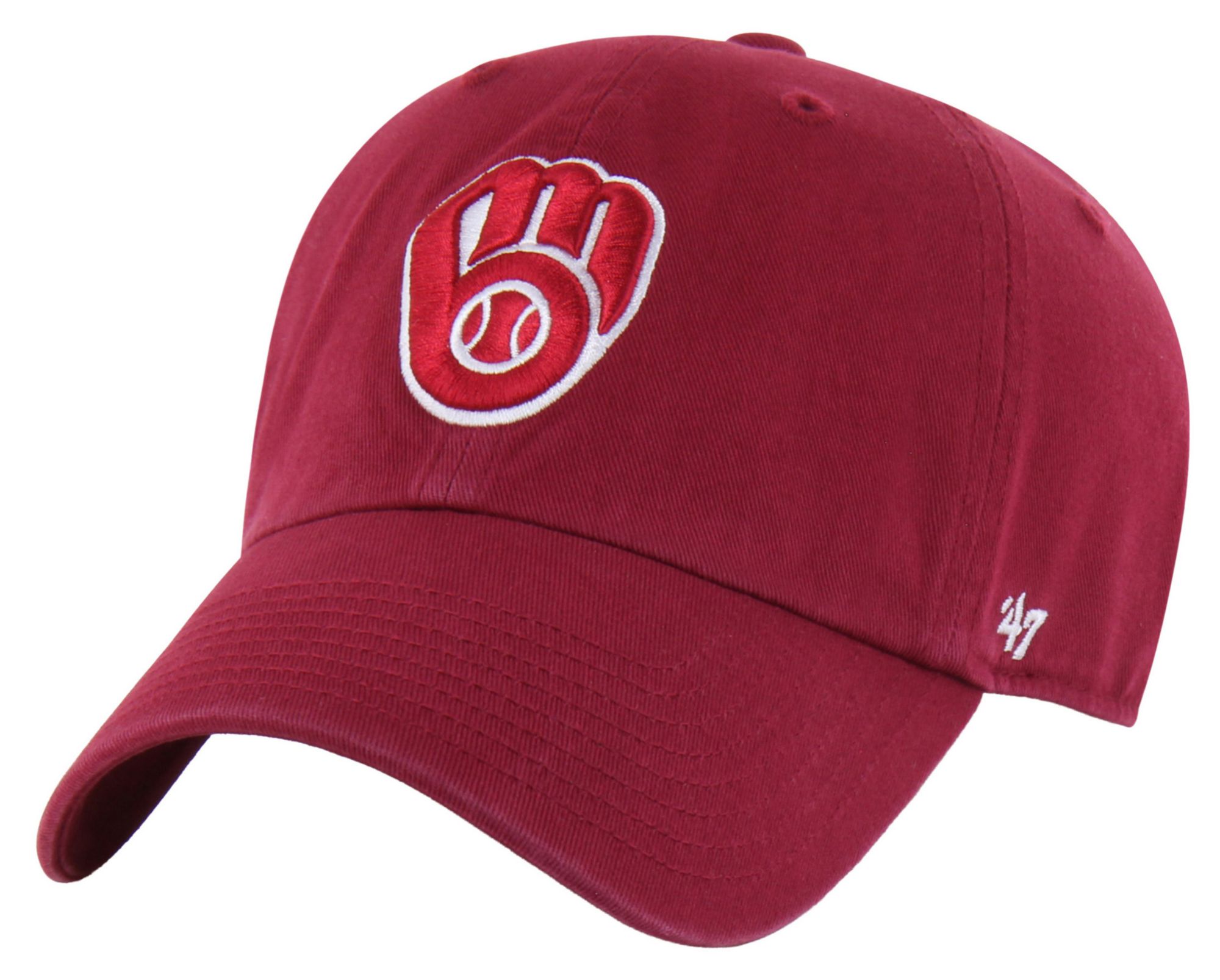 '47 Adult Milwaukee Brewers Red Clean Up Adjustable Hat