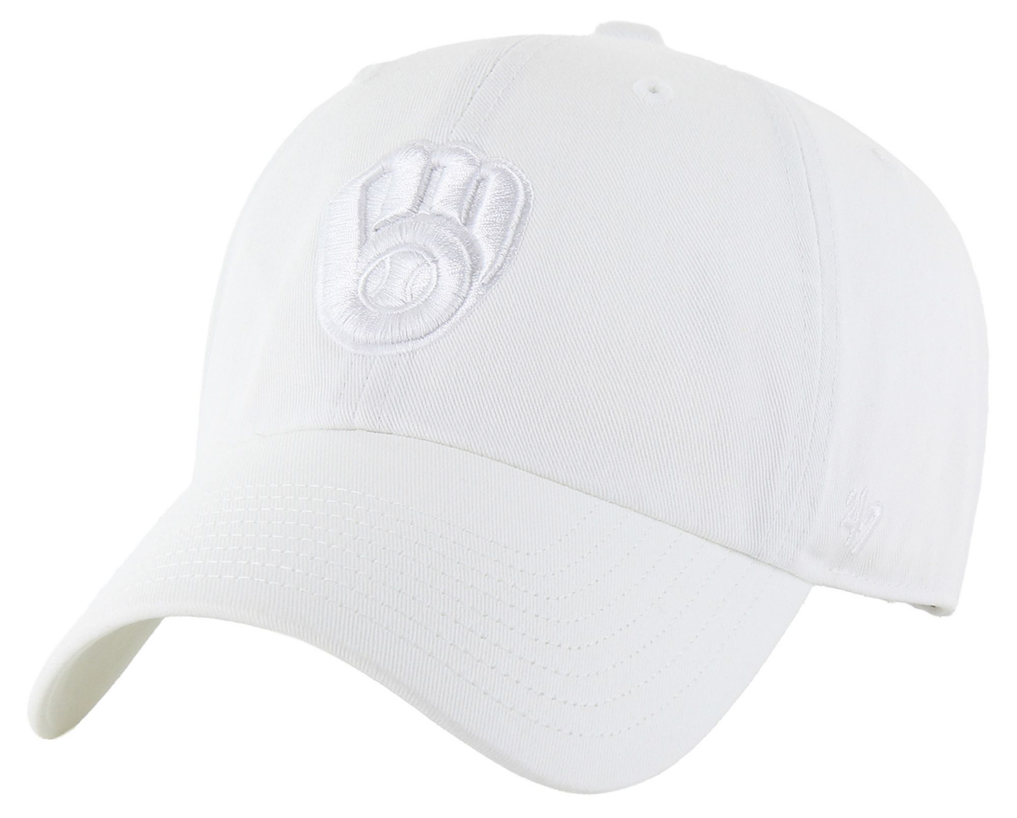 '47 Adult Milwaukee Brewers White Clean Up Adjustable Hat