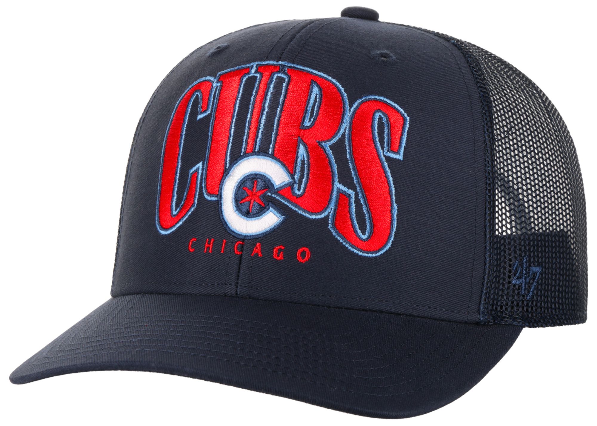 '47 Adult Chicago Cubs Navy Drawbridge Trucker Adjustable Hat