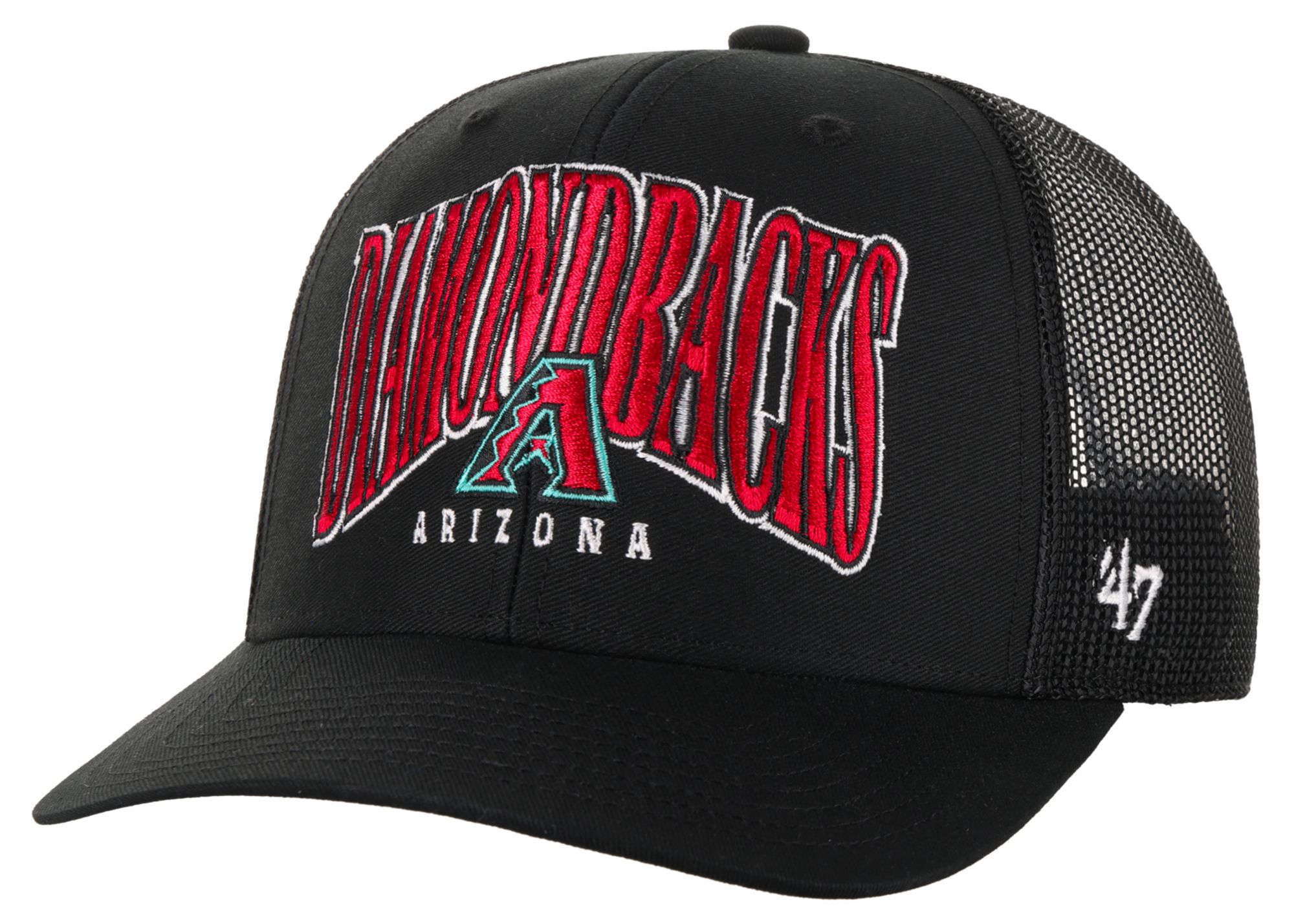 '47 Adult Arizona Diamondbacks Black Drawbridge Trucker Adjustable Hat