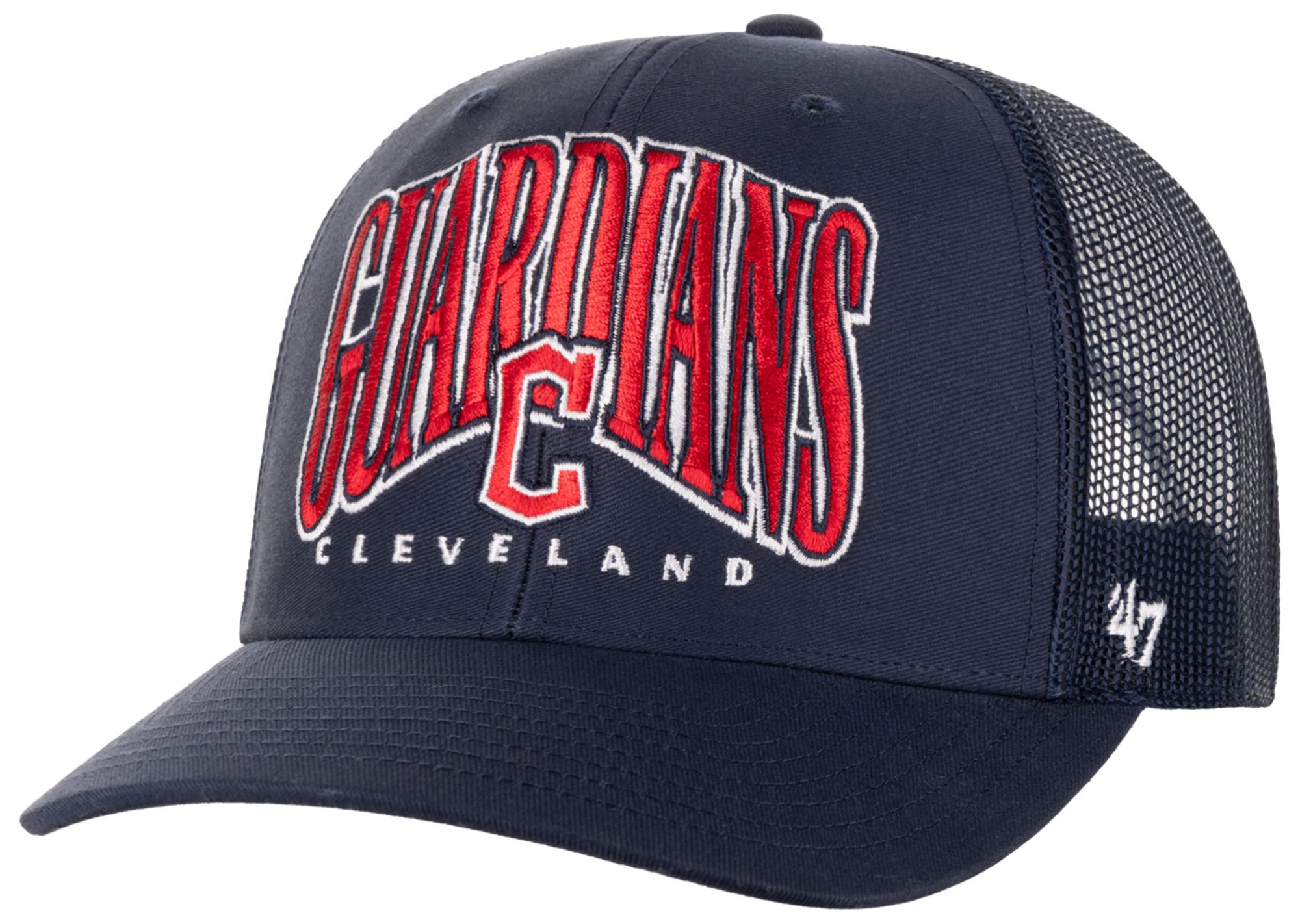 '47 Adult Cleveland Guardians Navy Drawbridge Trucker Adjustable Hat
