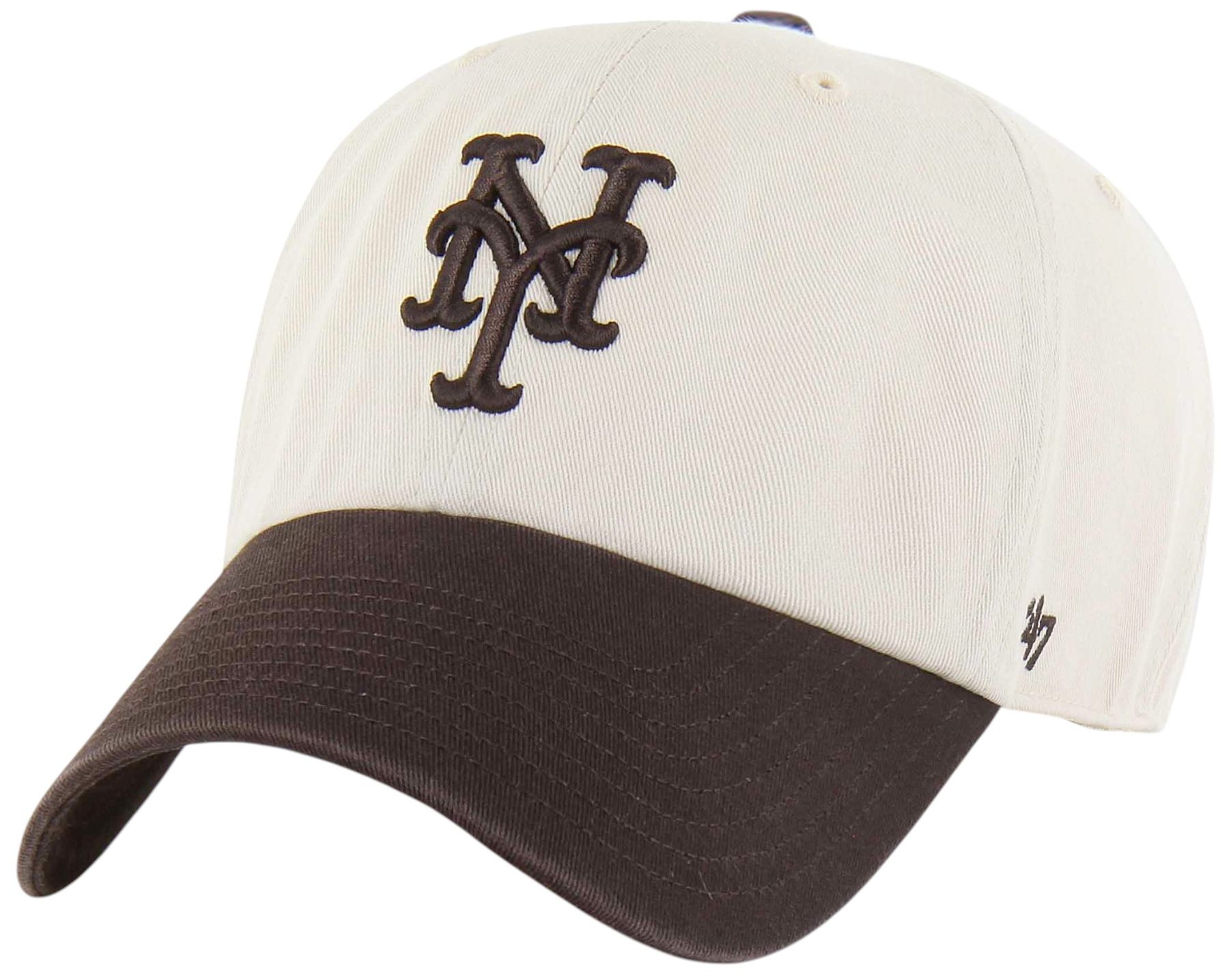 '47 Adult New York Mets Cream 2-Tone Clean Up Hat