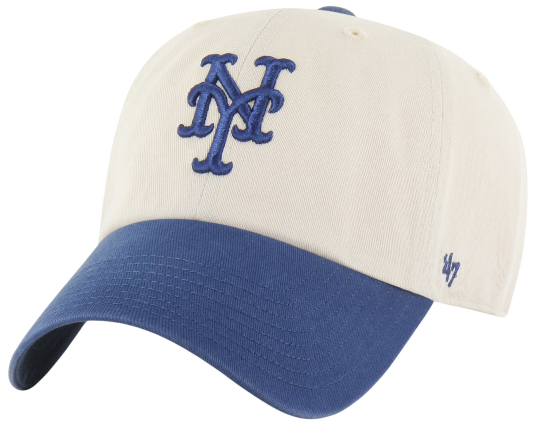 '47 Adult New York Mets Cream 2-Tone Clean Up Hat