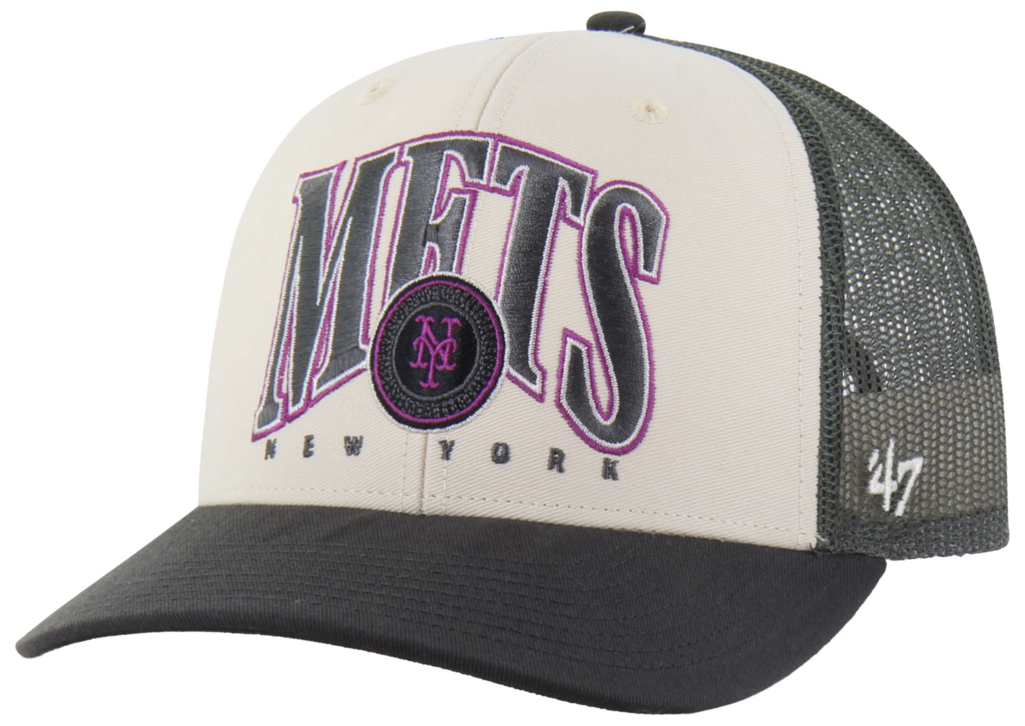 '47 Adult New York Mets Grey Drawbridge Trucker Adjustable Hat