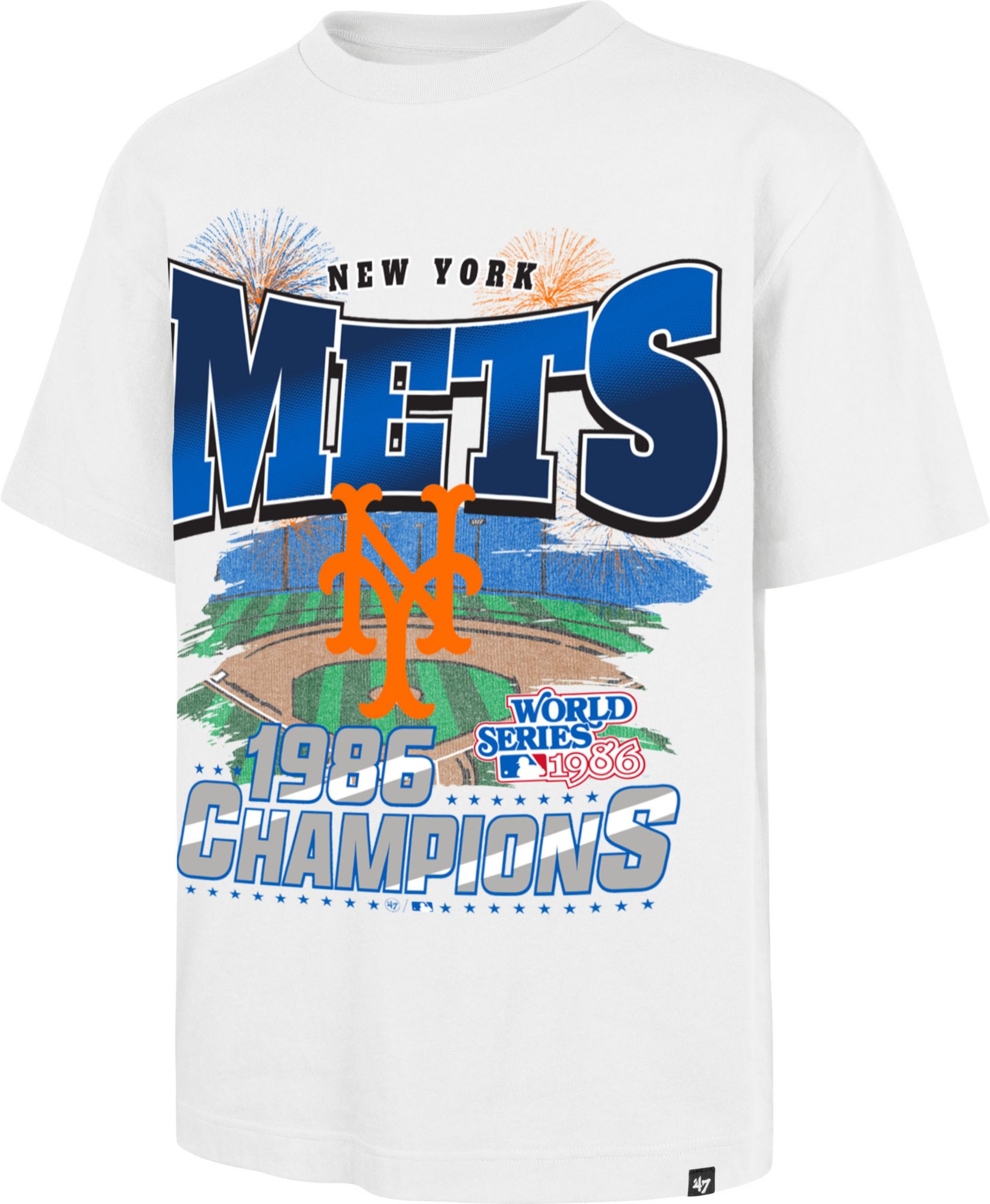 '47 Adult New York Mets White Fireworks Foundation T-Shirt