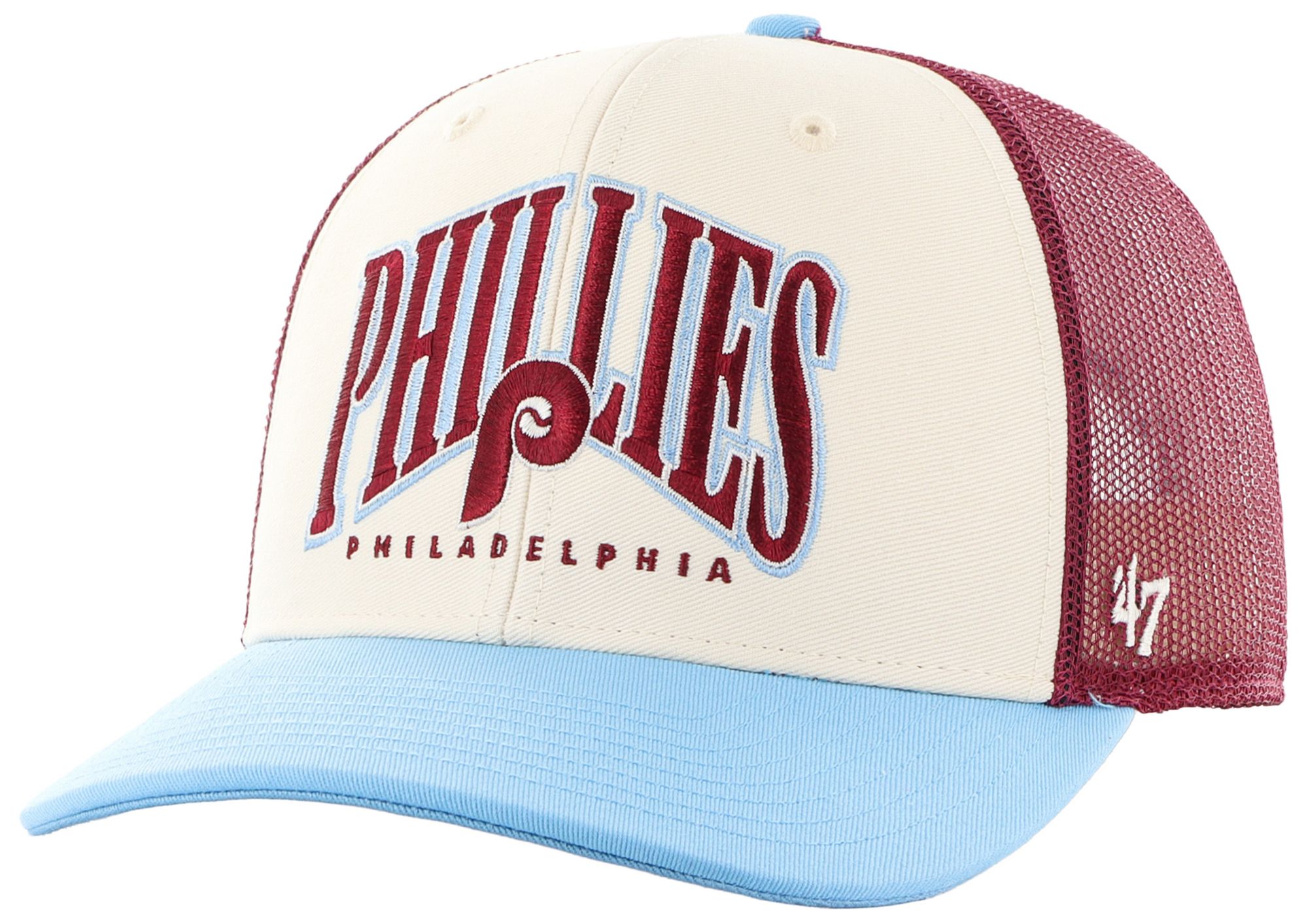 '47 Adult Philadelphia Phillies Maroon Drawbridge Trucker Adjustable Hat