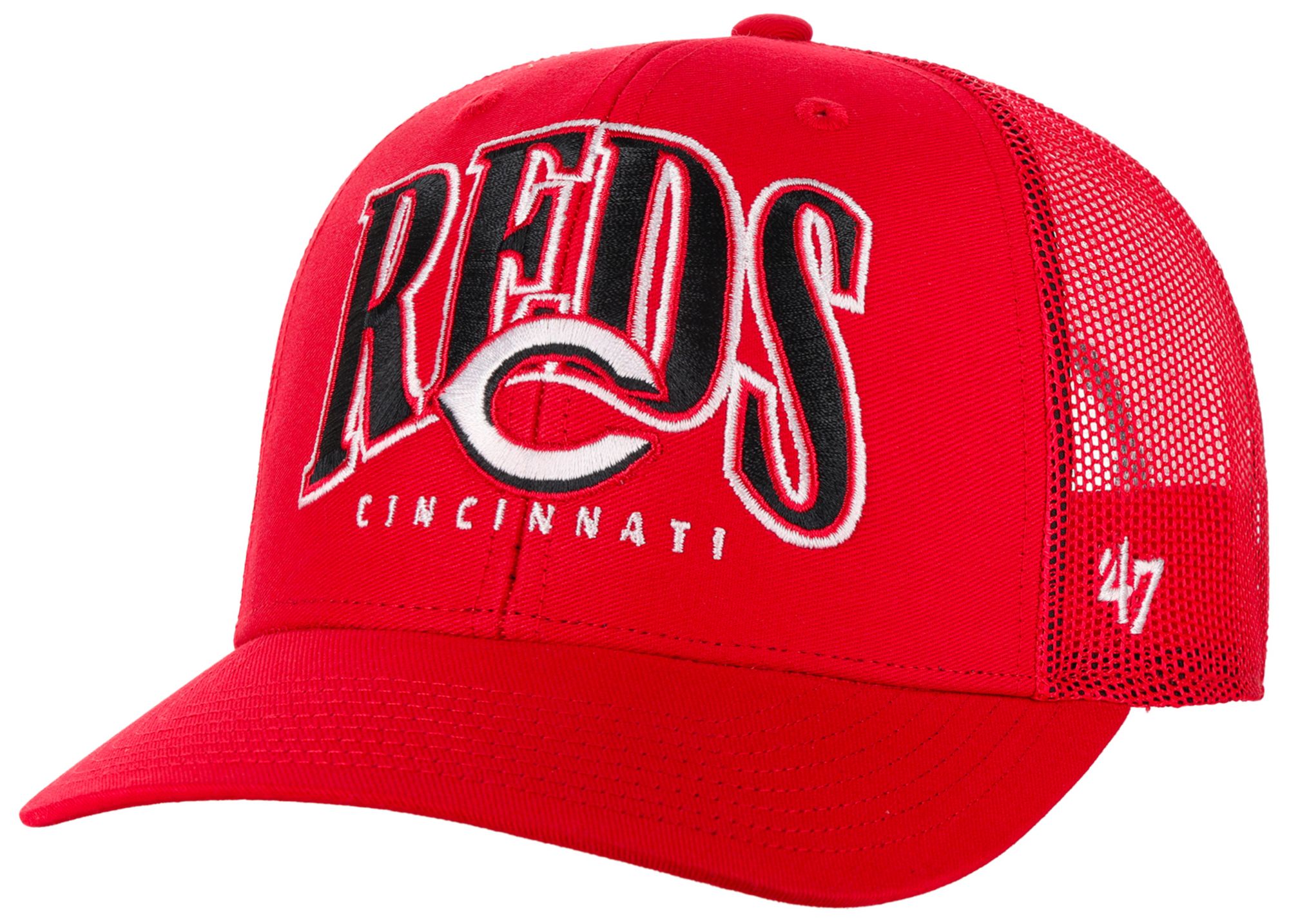 '47 Adult Cincinnati Reds Red Drawbridge Trucker Adjustable Hat