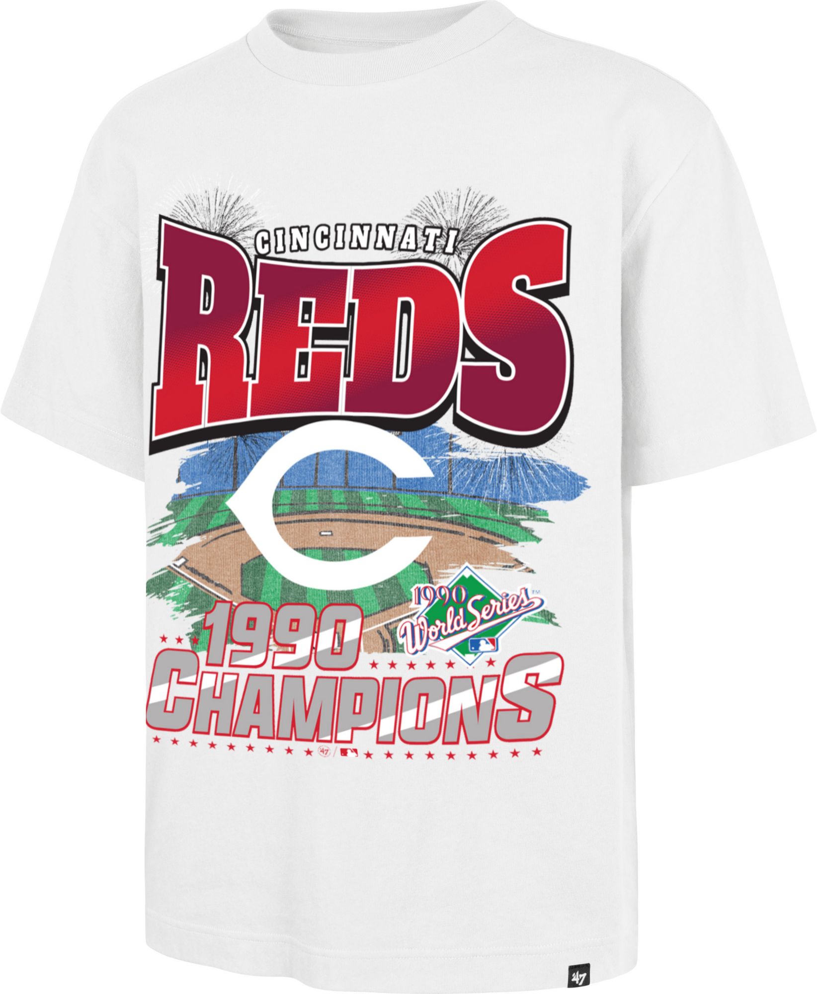 '47 Adult Cincinnati Reds White Fireworks Foundation T-Shirt