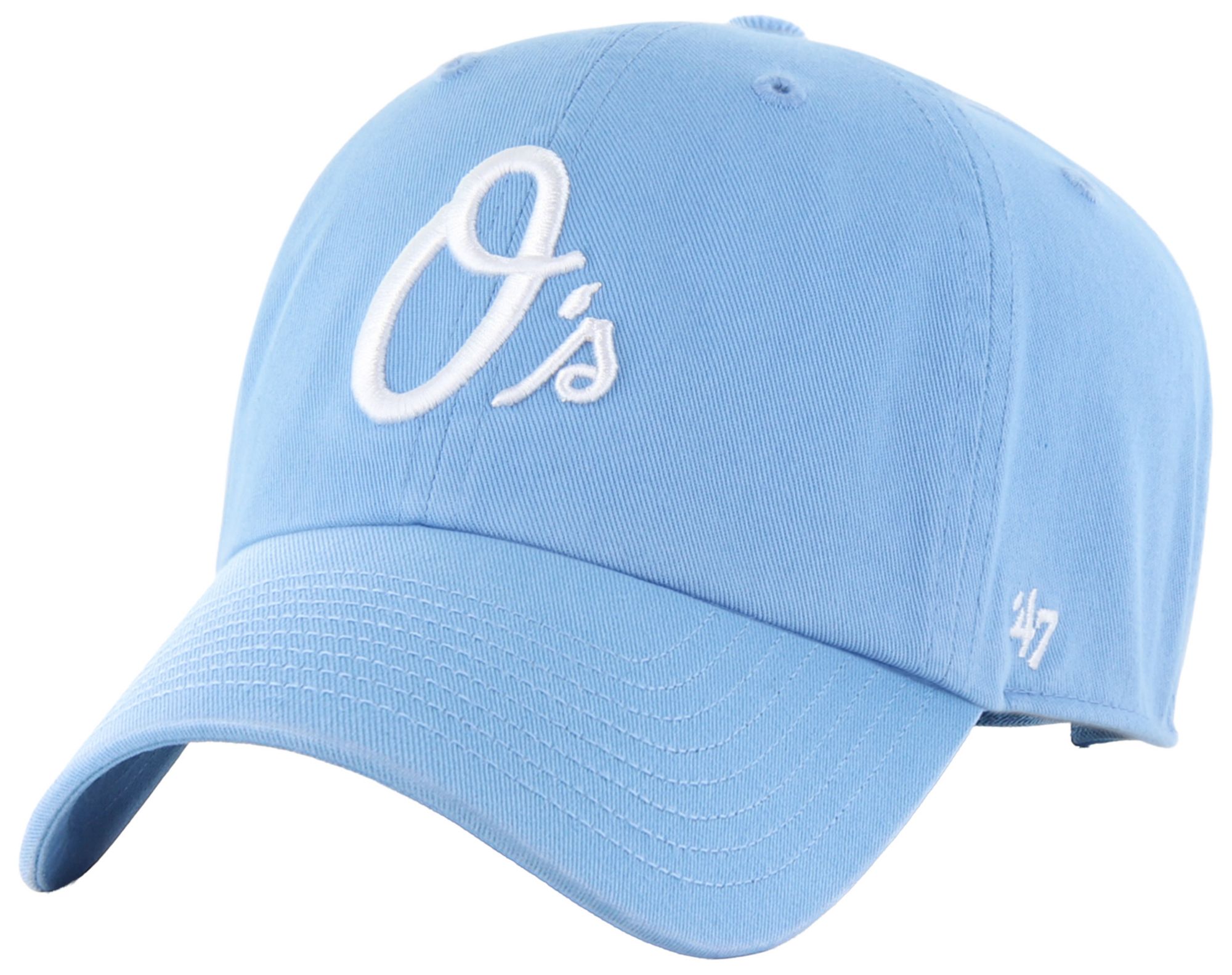 '47 Adult Baltimore Orioles Light Blue Clean Up Adjustable Hat