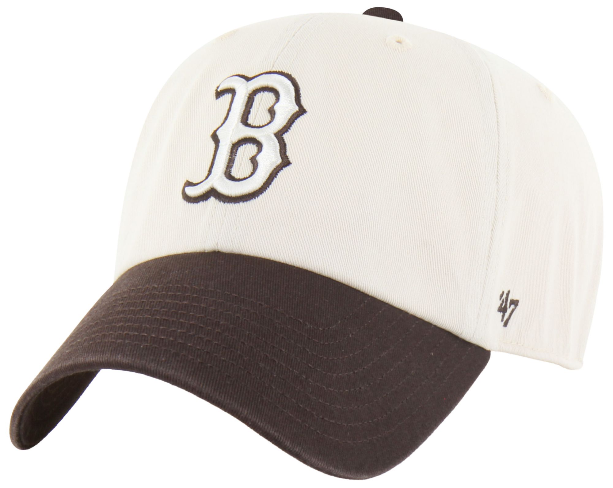 '47 Adult Boston Red Sox Cream Two Tone Fashion Clean Up Adjustable Hat