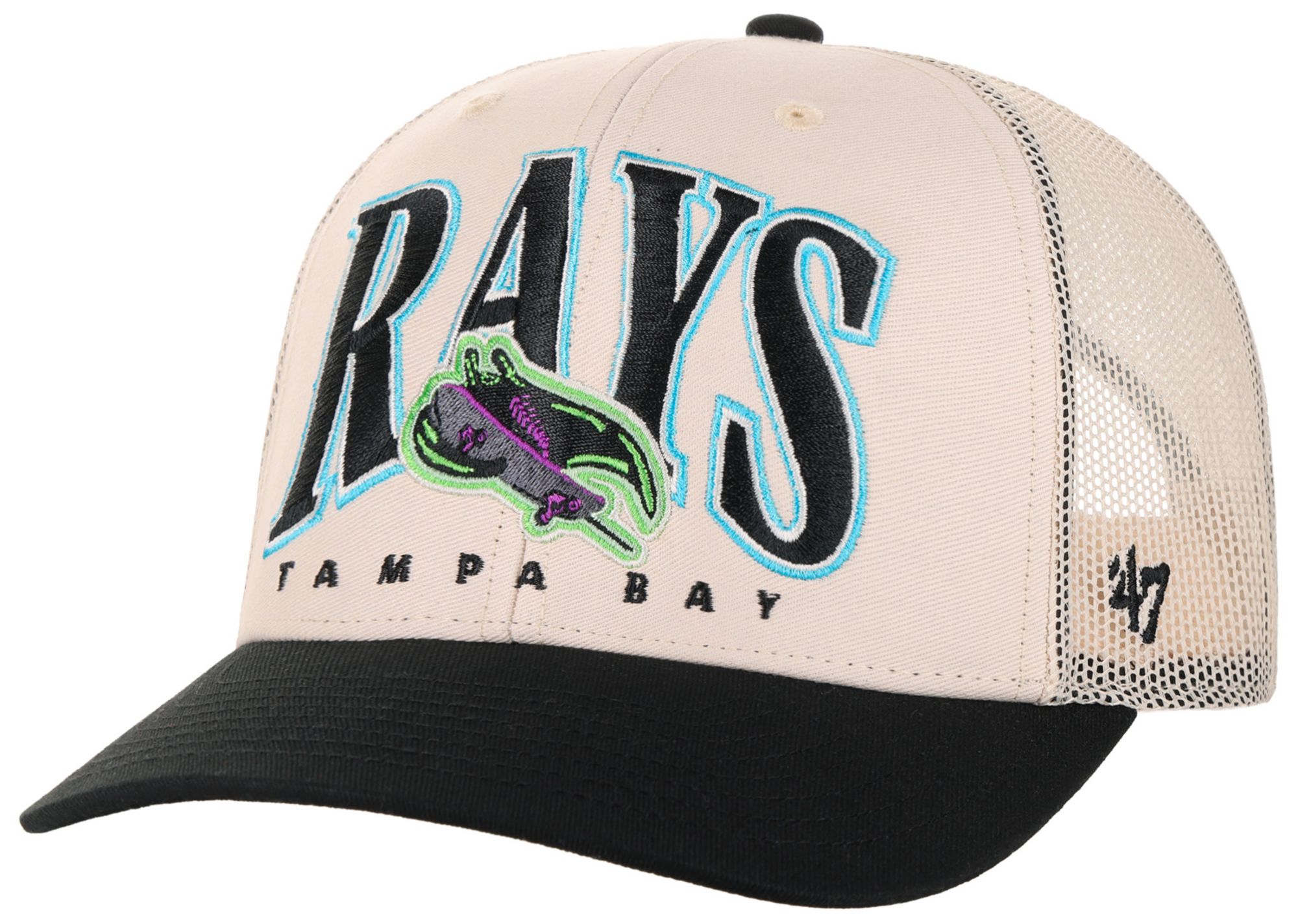 '47 Adult Tampa Bay Rays Cream Drawbridge Trucker Adjustable Hat