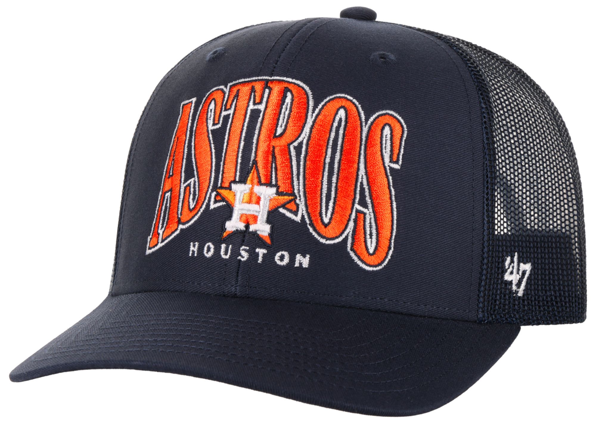 '47 Adult Houston Astros Navy Drawbridge Trucker Adjustable Hat