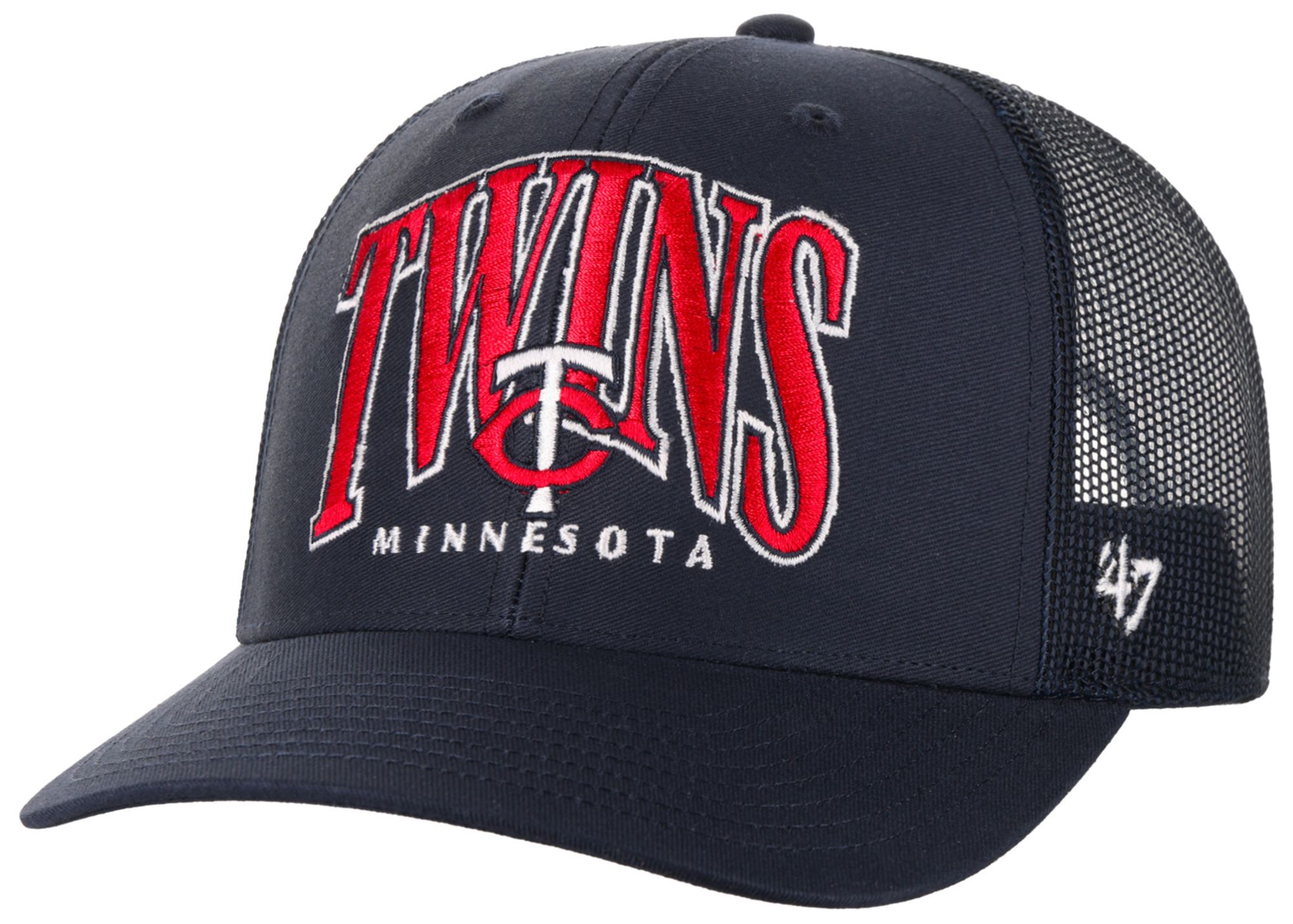 '47 Adult Minnesota Twins Navy Drawbridge Trucker Adjustable Hat