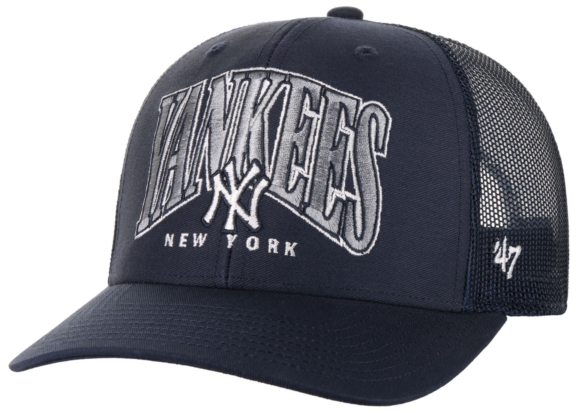 '47 Adult New York Yankees Navy Drawbridge Trucker Adjustable Hat