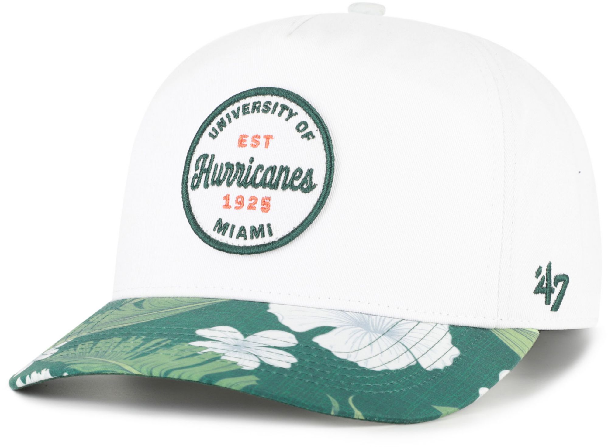 '47 Adult Miami Hurricanes White Beach Side Hitch Adjustable Hat