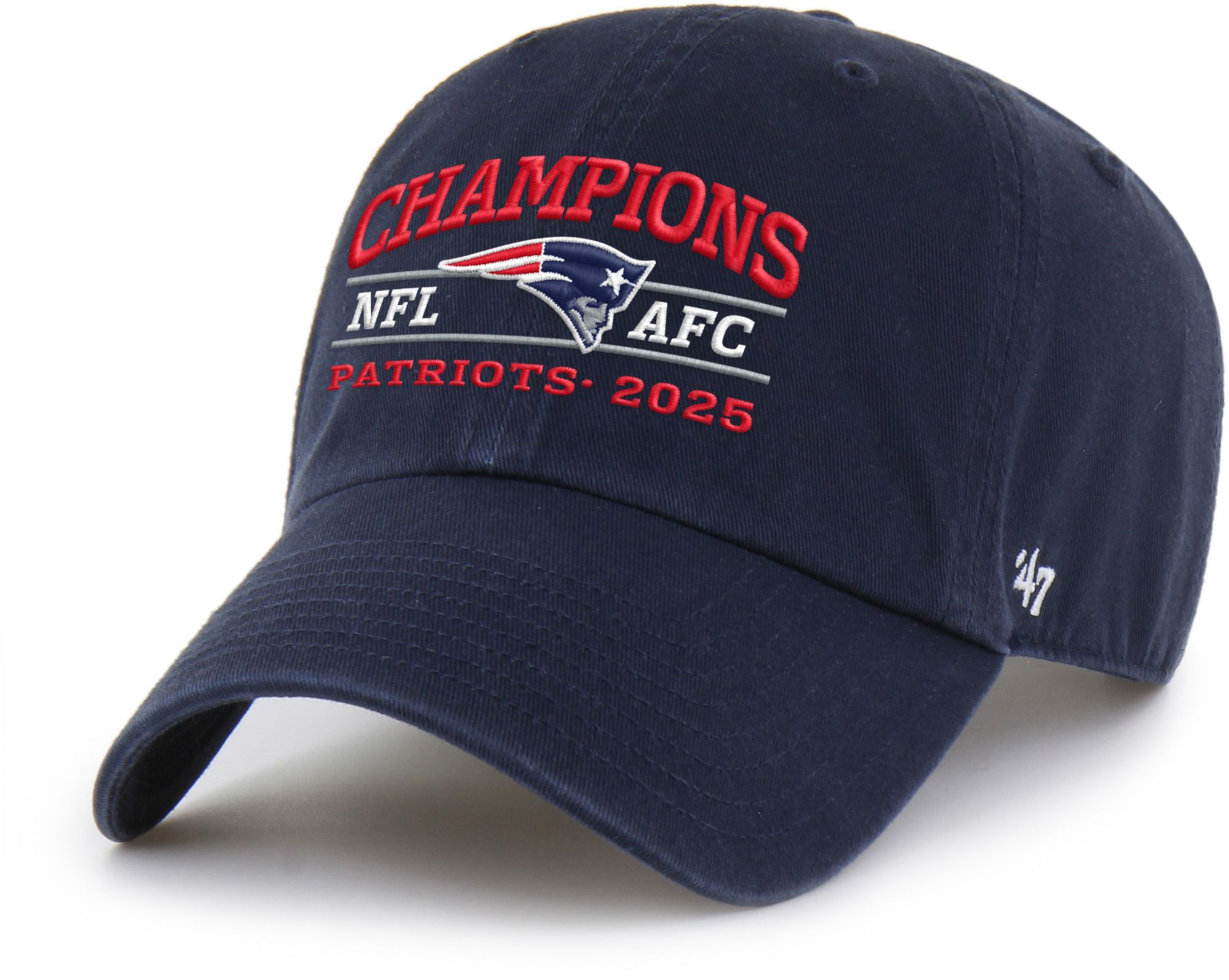 '47 Adult 2025-26 AFC Champions New England Patriots Clean Up Adjustable Hat