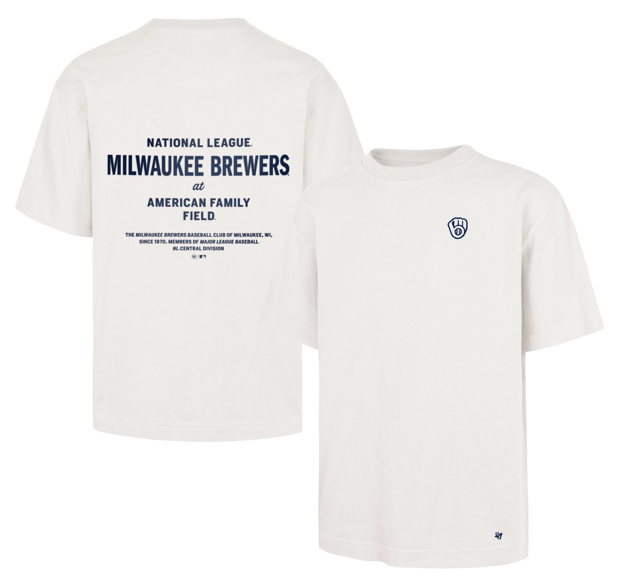 '47 Men's Milwaukee Brewers White Leon Foundation T-Shirt
