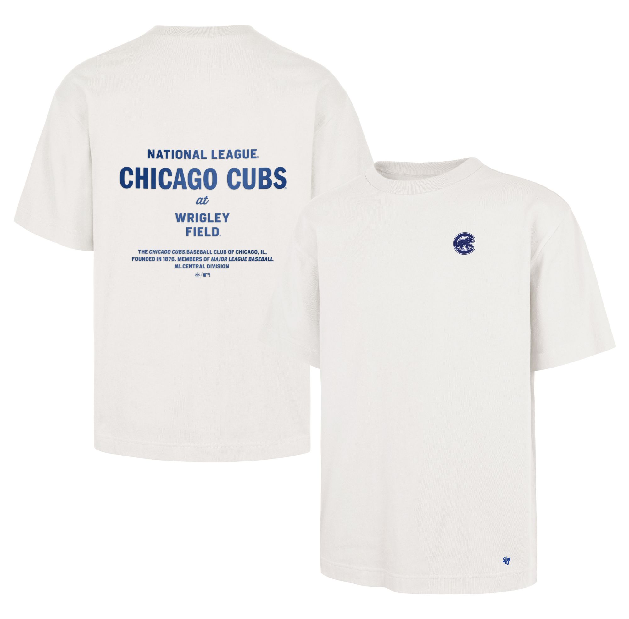 '47 Men's Chicago Cubs White Leon Foundation T-Shirt