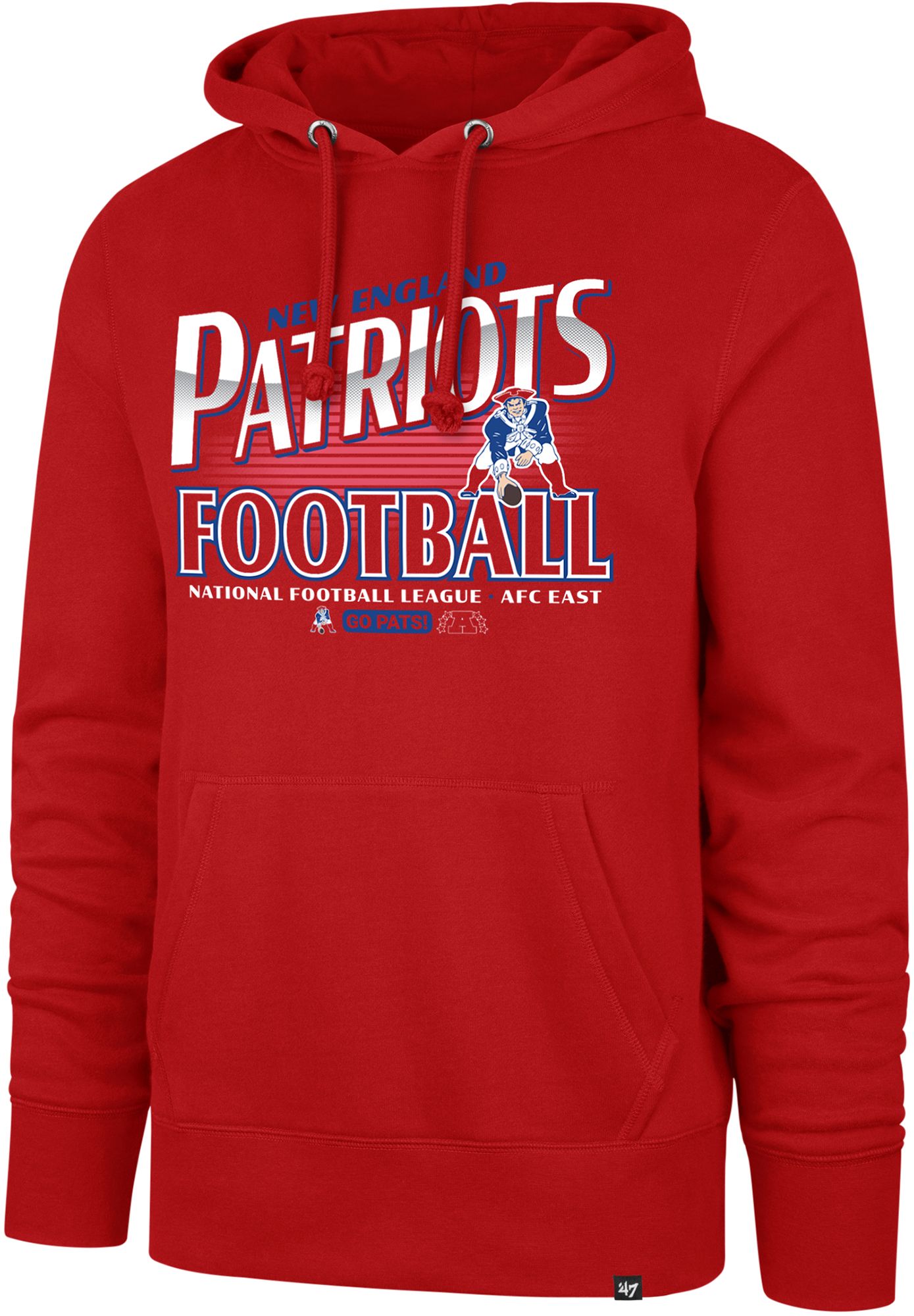 '47 Men's New England Patriots Red Regional Headline Pullover Hoodie
