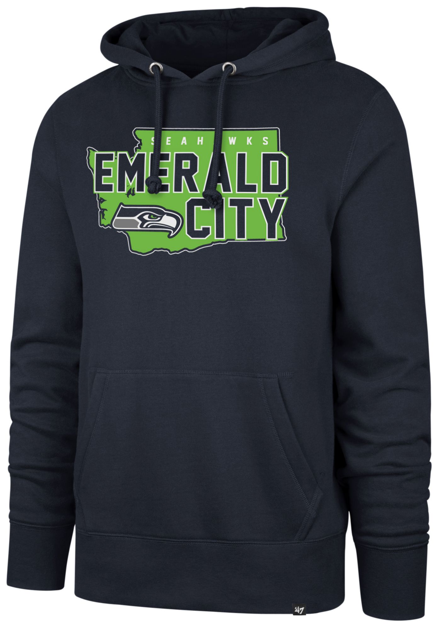 '47 Men's Seattle Seahawks Navy Emerald City Pullover Hoodie
