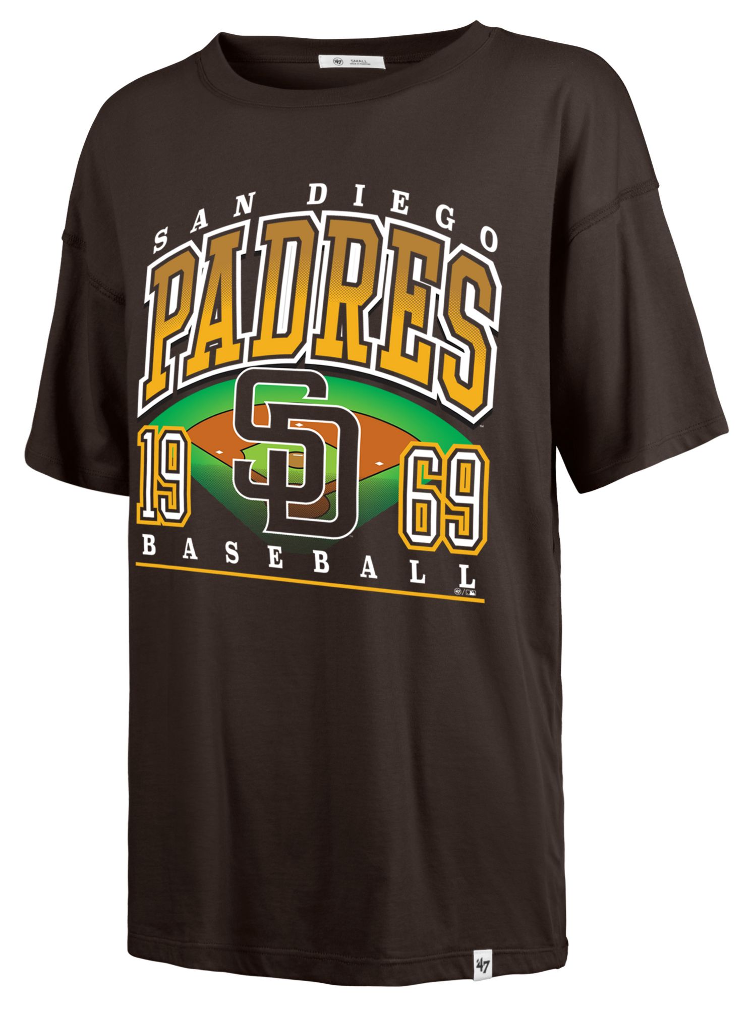 '47 Women's San Diego Padres Brown Go Big Sadie T-Shirt