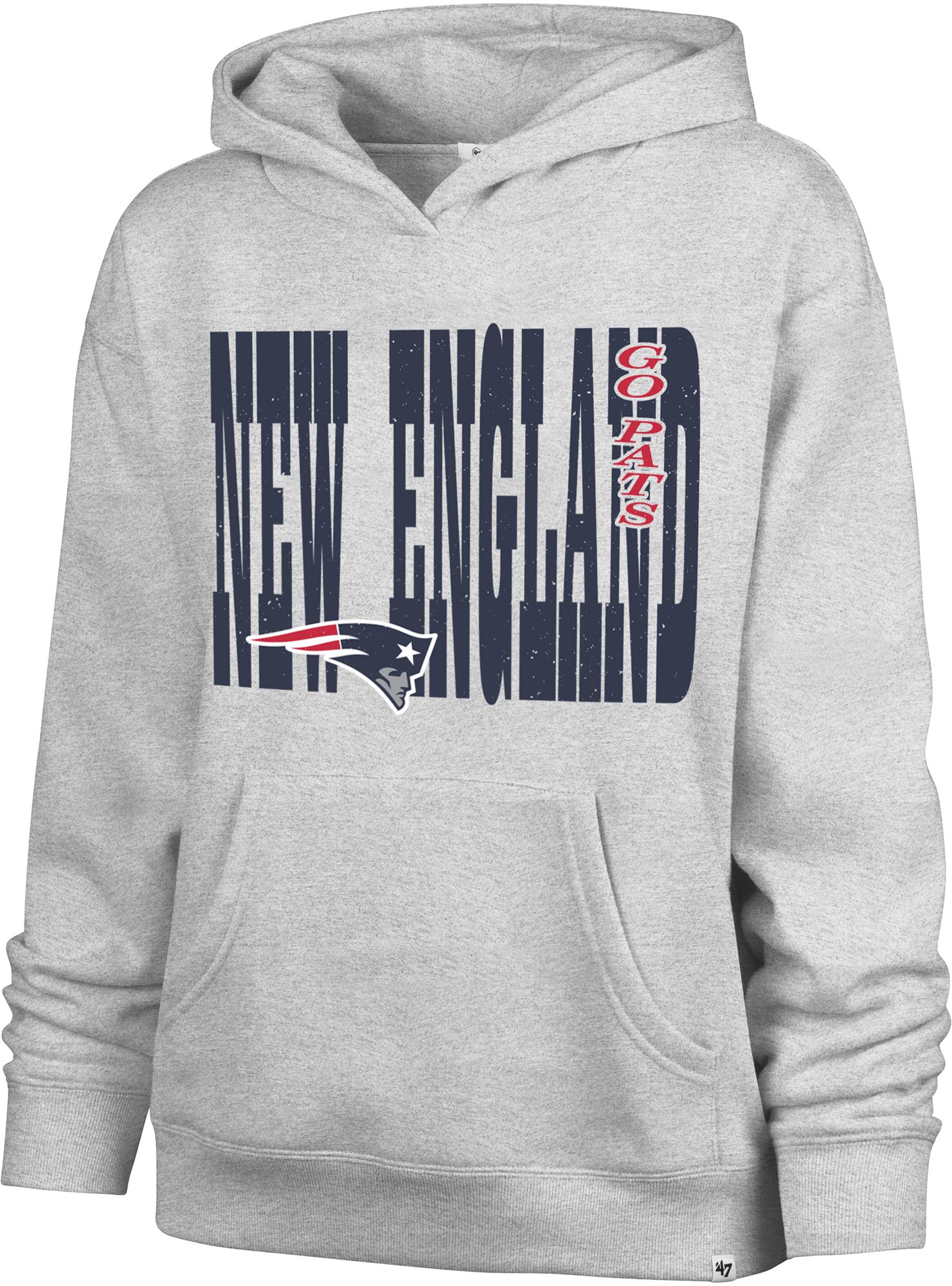'47 Women's New England Patriots Grey Naomi Pullover Hoodie
