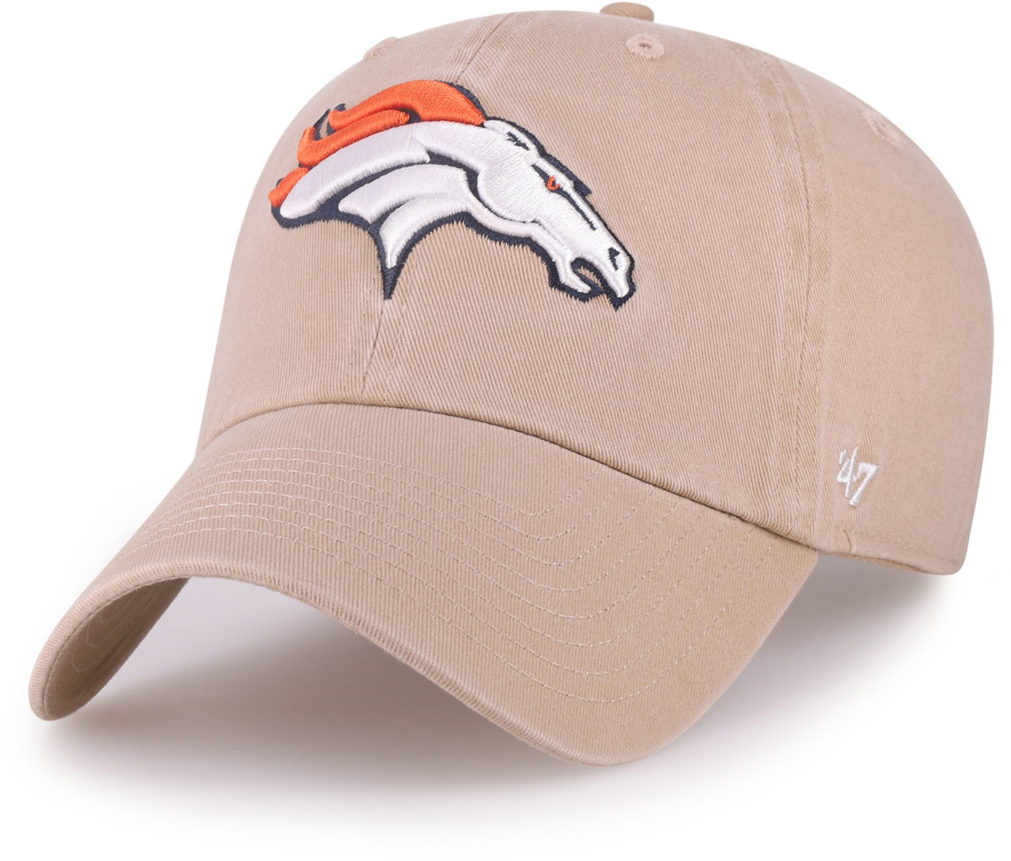 '47 Adult Denver Broncos Khaki Adjustable Clean Up Hat