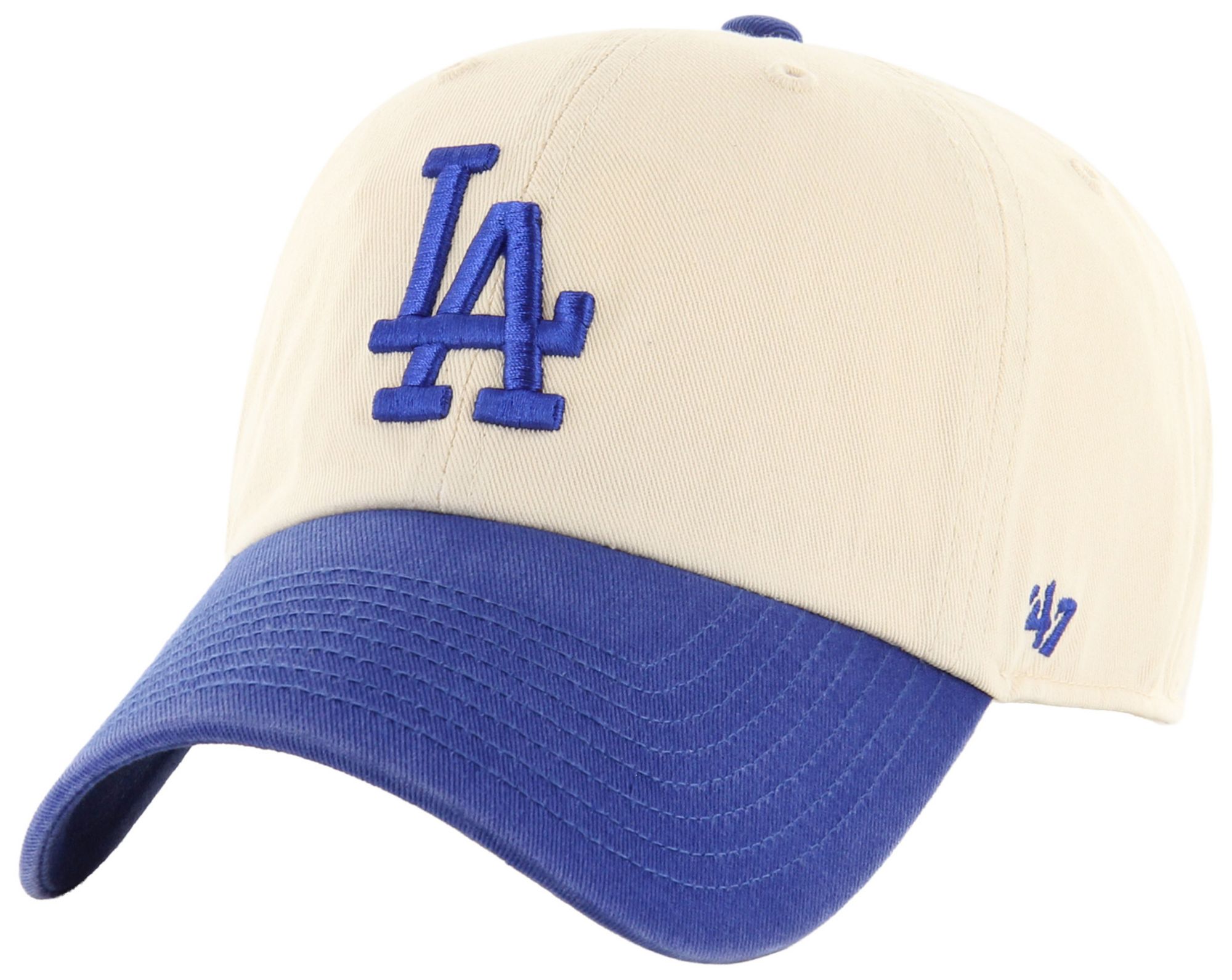 '47 Adult Los Angeles Dodgers Cream Two Tone Clean Up Adjustable Hat