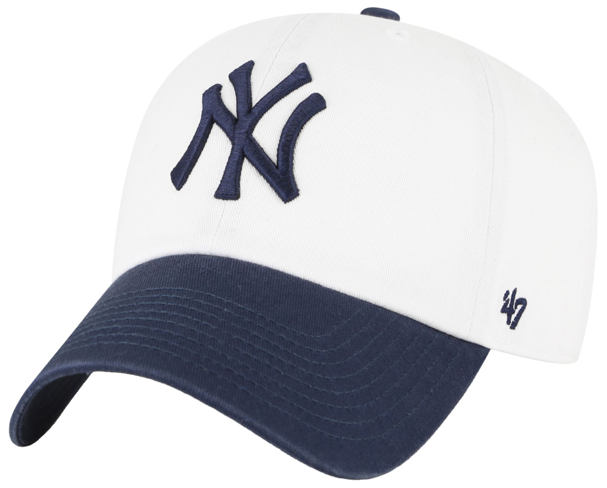 '47 Adult New York Yankees White Two Tone Clean Up Adjustable Hat