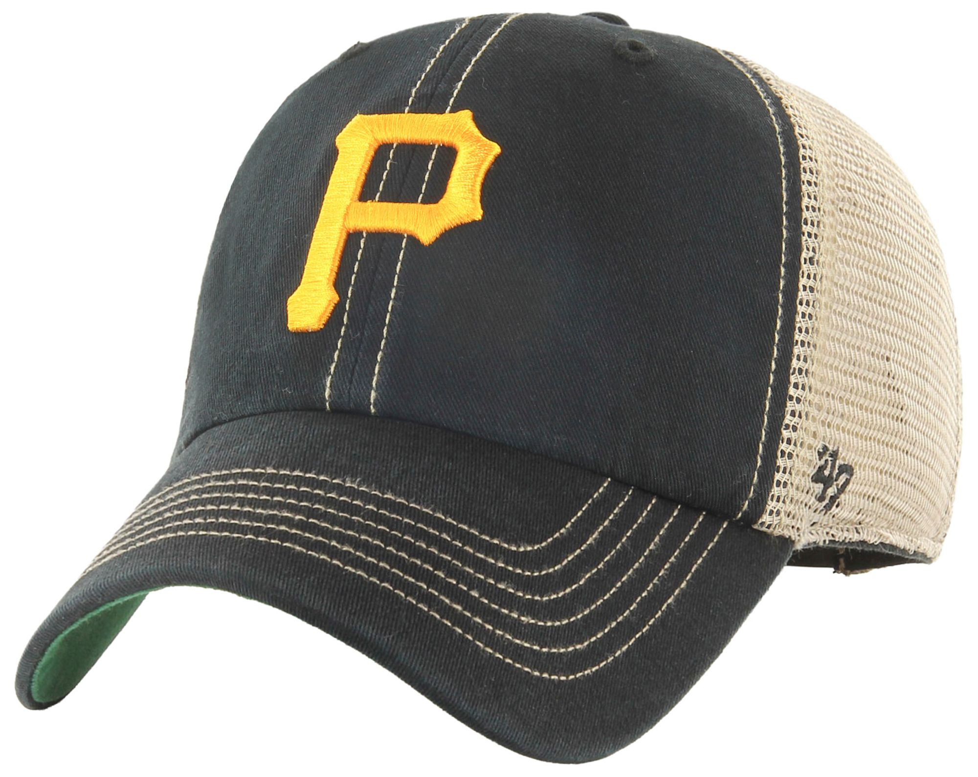 '47 Adult Pittsburgh Pirates Black Trawler Clean Up Adjustable Hat